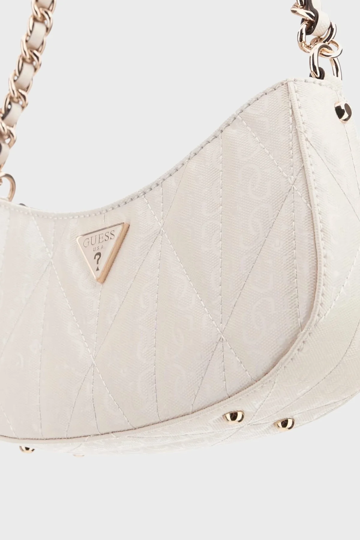 Guess Aldina Jakarlı Logo Baskılı Zincir Askılı HWGG9663170 Bayan Çanta HWGG96 63170 OFF BEYAZ - 4