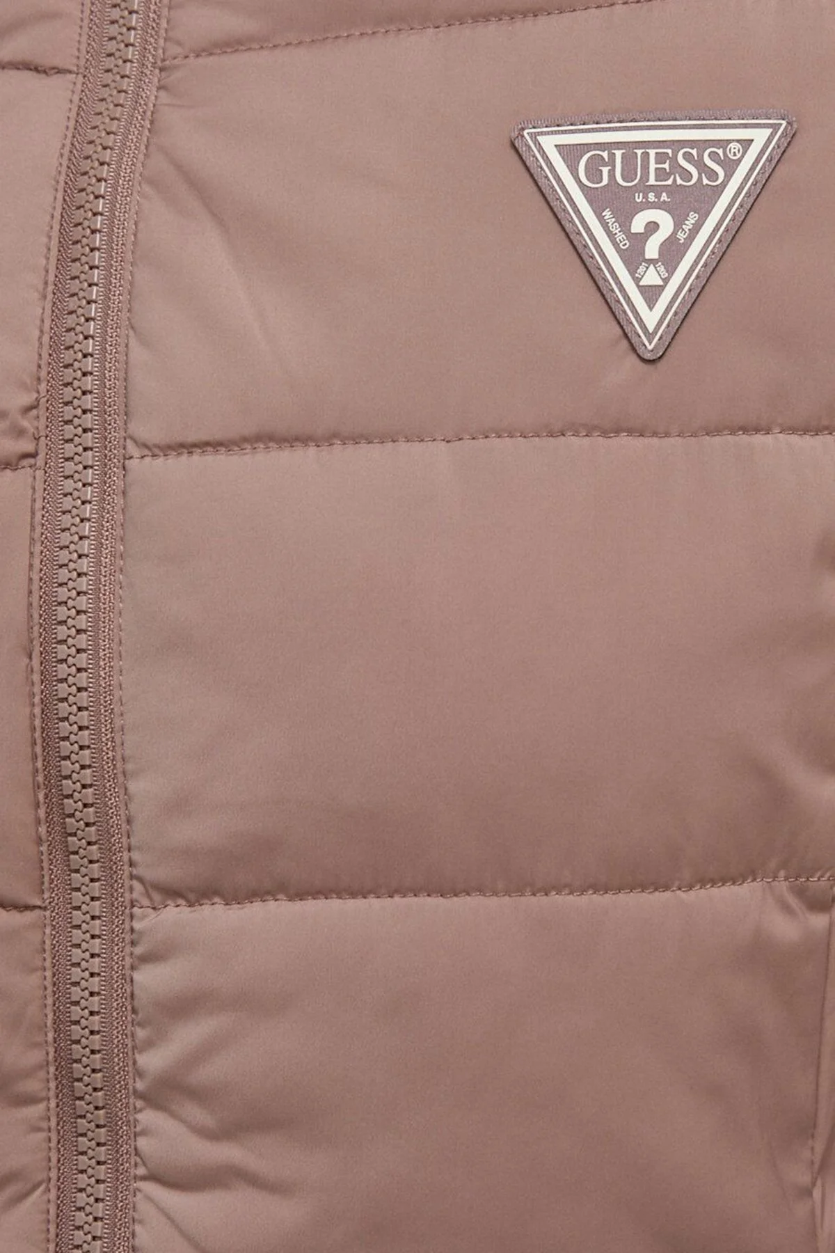 Guess Aleta Regular Fit Kapüşonlu Uzun Şişme Bayan Mont V3BL12WF3X0 G1Q3 BEJ - 6