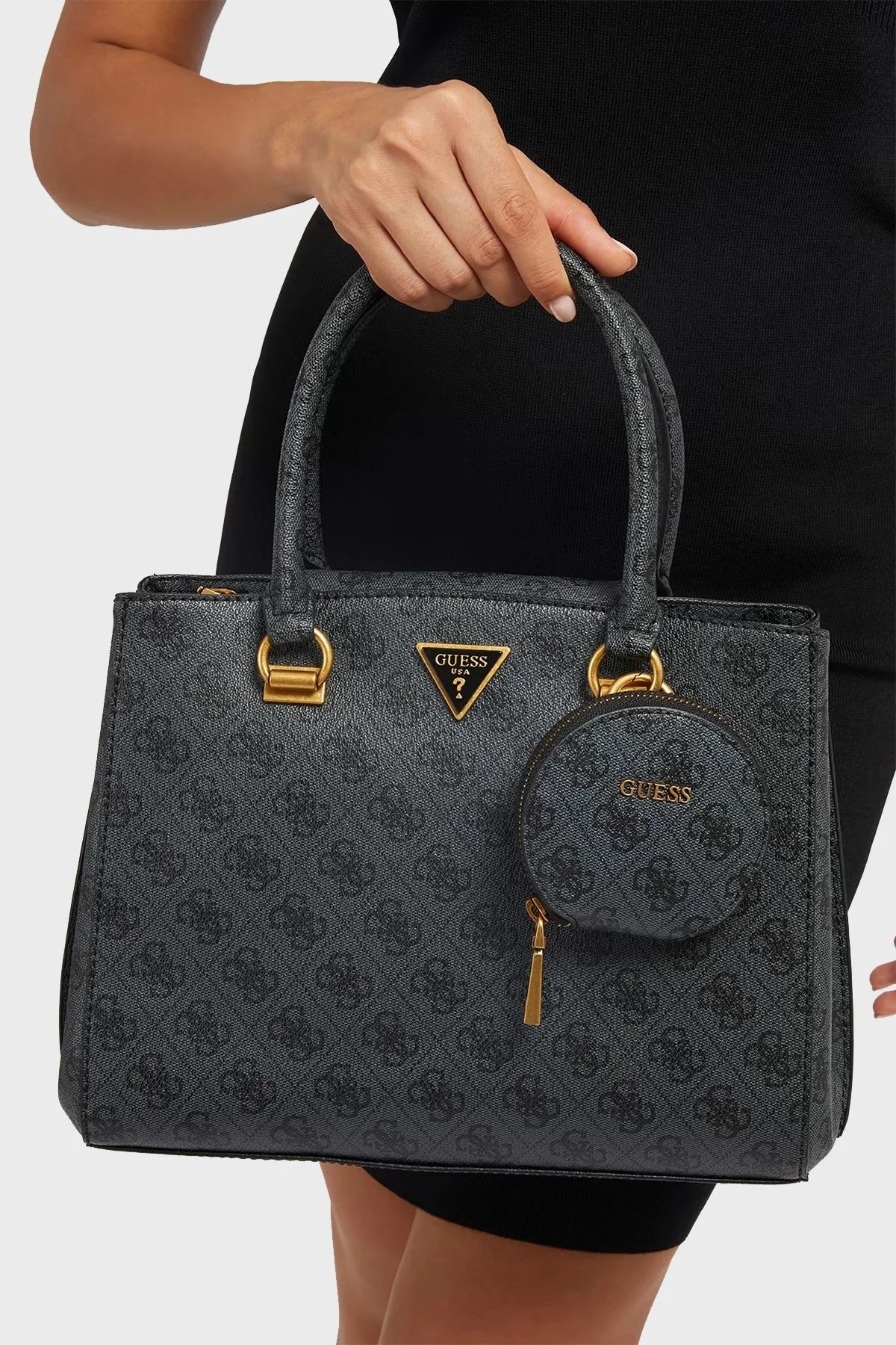 Guess Alexie Mini Cüzdanlı Çıkarılabilir Uzatma Askılı Bayan Çanta HWBB8416060 CLO ANTRASİT - 3