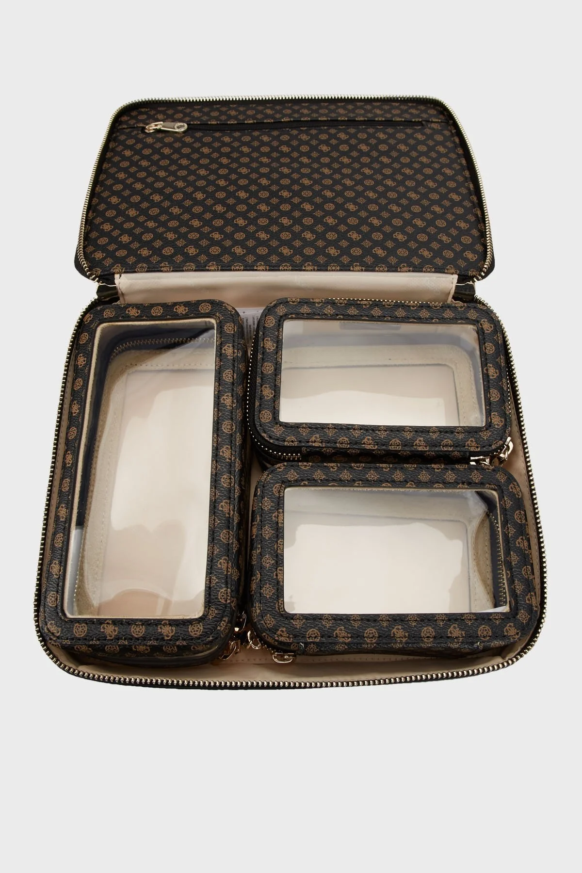 Guess All In One Logolu Fermuarlı Kozmetik PW7480P4450 Bayan Çanta PW7480 P4450 MOM SİYAH - 4