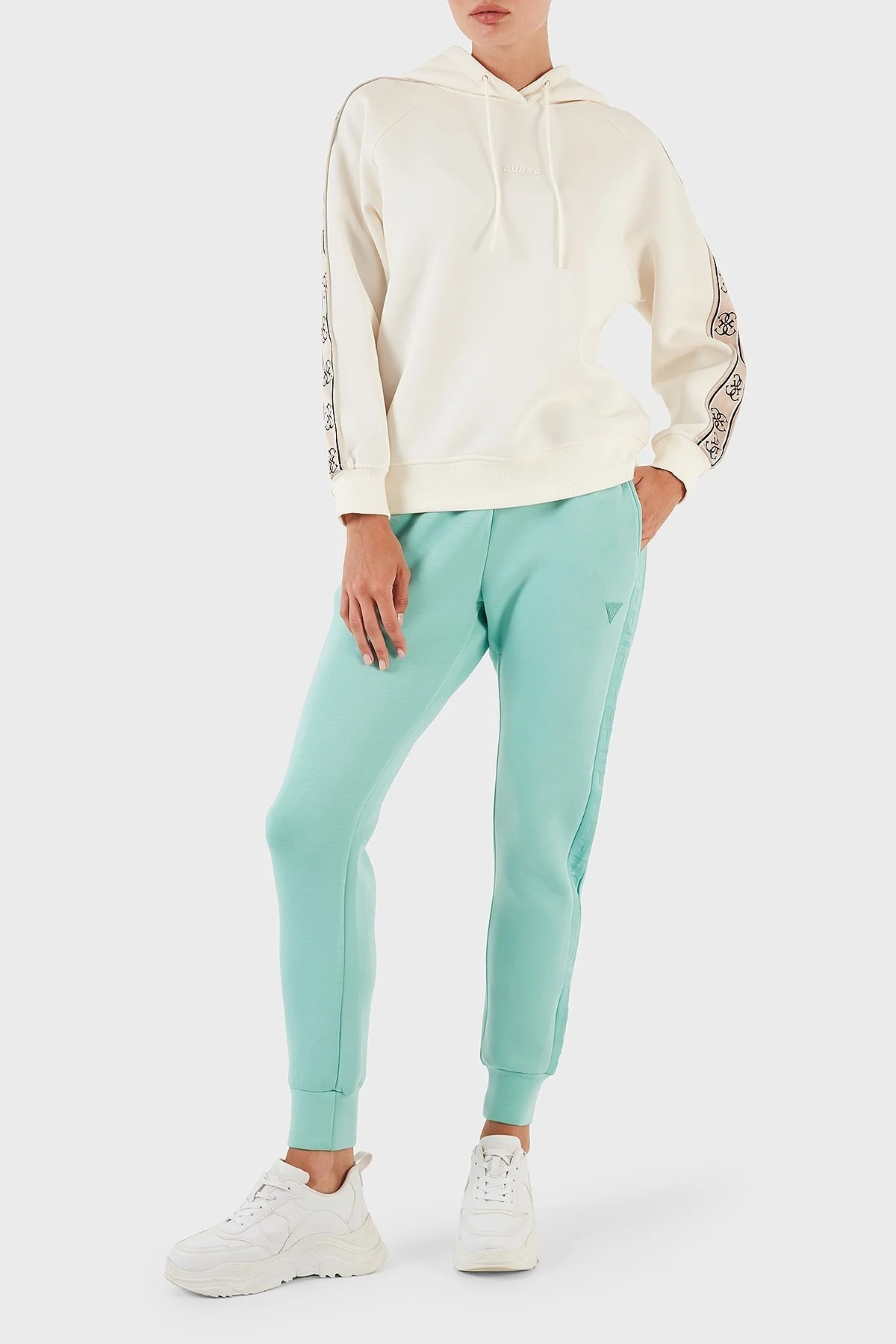 Guess Allie Belden Bağlamalı Cepli Spor Bayan Pantolon V2YB18K7UW2 G8H3 YEŞİL - 3