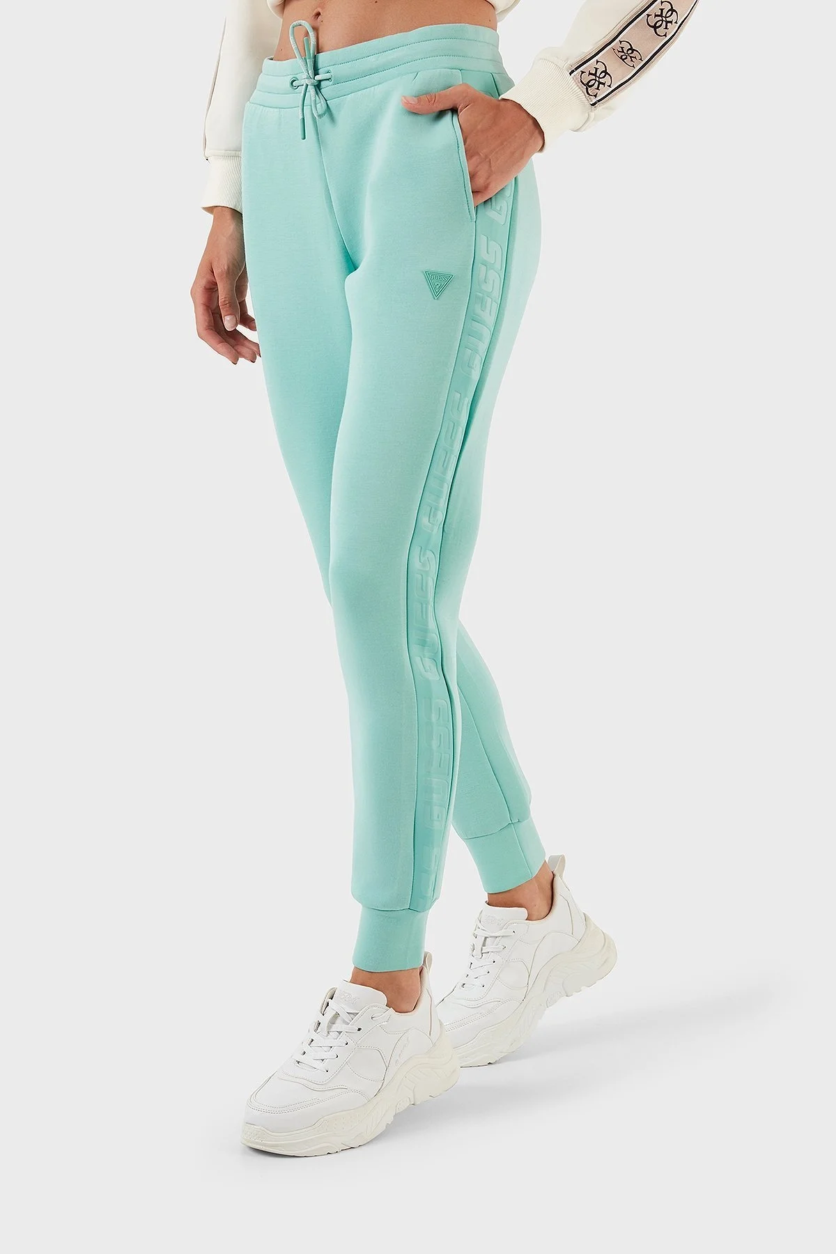 Guess Allie Belden Bağlamalı Cepli Spor Bayan Pantolon V2YB18K7UW2 G8H3 YEŞİL - 4