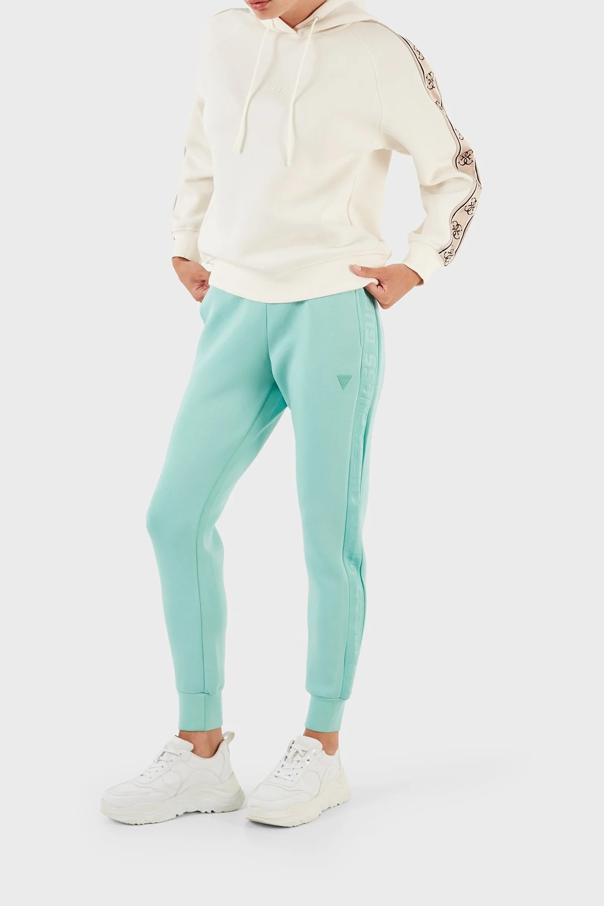 Guess Allie Belden Bağlamalı Cepli Spor Bayan Pantolon V2YB18K7UW2 G8H3 YEŞİL - 5