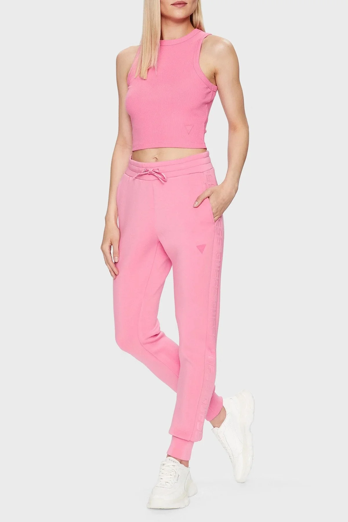 Guess Allie Regular Fit Cepli Jogger Bayan Pantolon V2YB18K7UW2 G65C PEMBE - 2