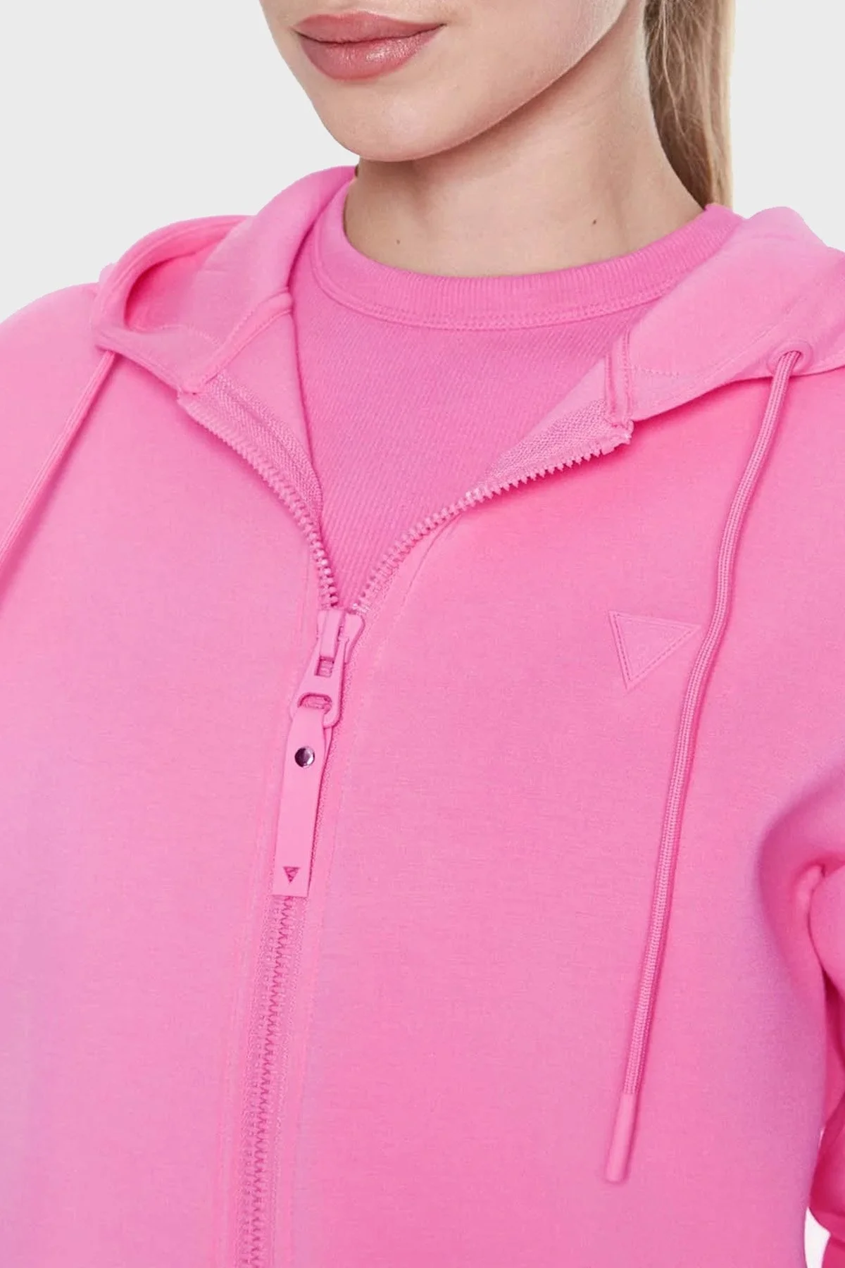 Guess Allie Regular Fit Fermuarlı Kapüşonlu Scuba Bayan Sweat V3RQ11K7UW2 G65C PEMBE - 3