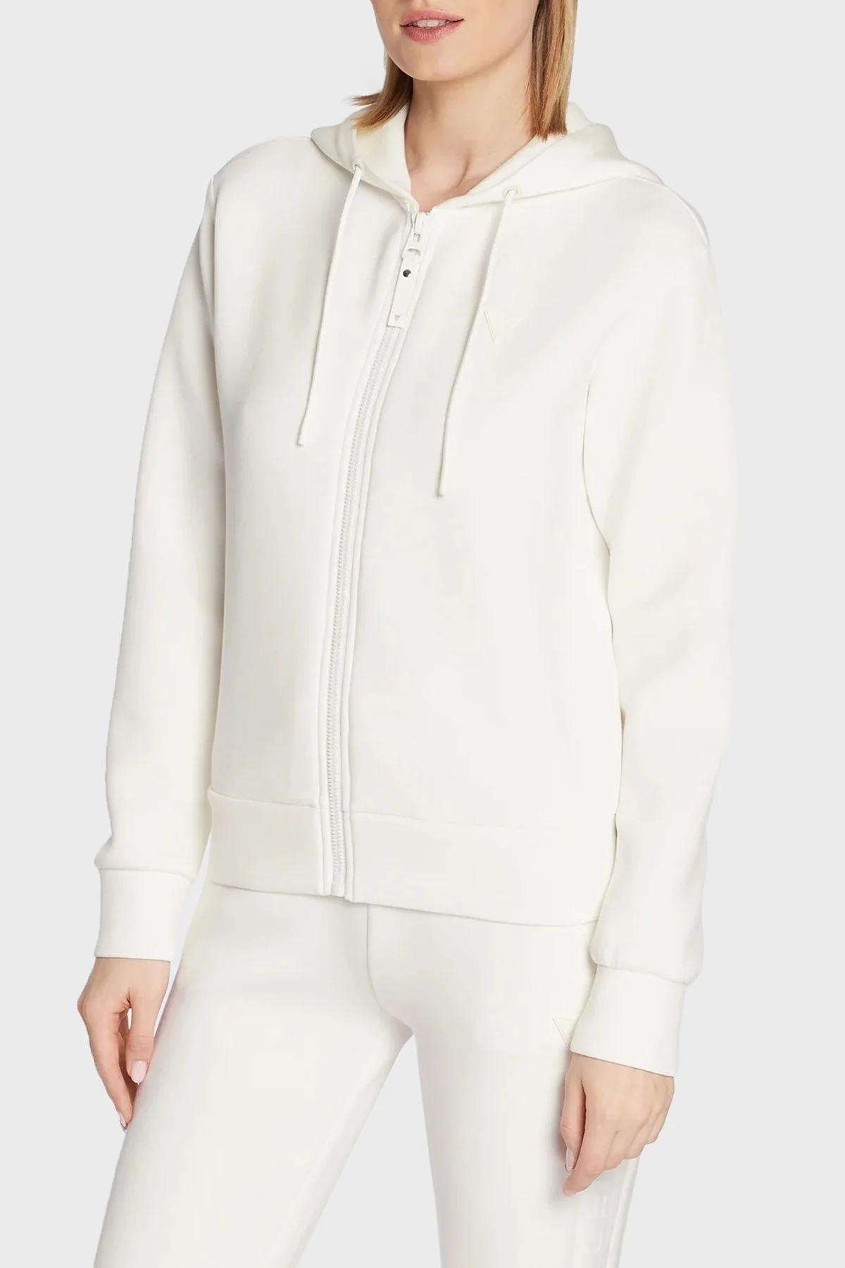 Guess Allie Regular Fit Kapüşonlu Arkası Üçgen Logolu V3RQ11K7UW2 Bayan Sweat V3RQ11 K7UW2 G6K5 EKRU - 6