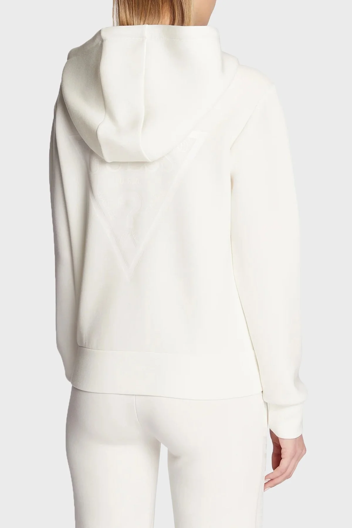 Guess Allie Regular Fit Kapüşonlu Arkası Üçgen Logolu V3RQ11K7UW2 Bayan Sweat V3RQ11 K7UW2 G6K5 EKRU - 8