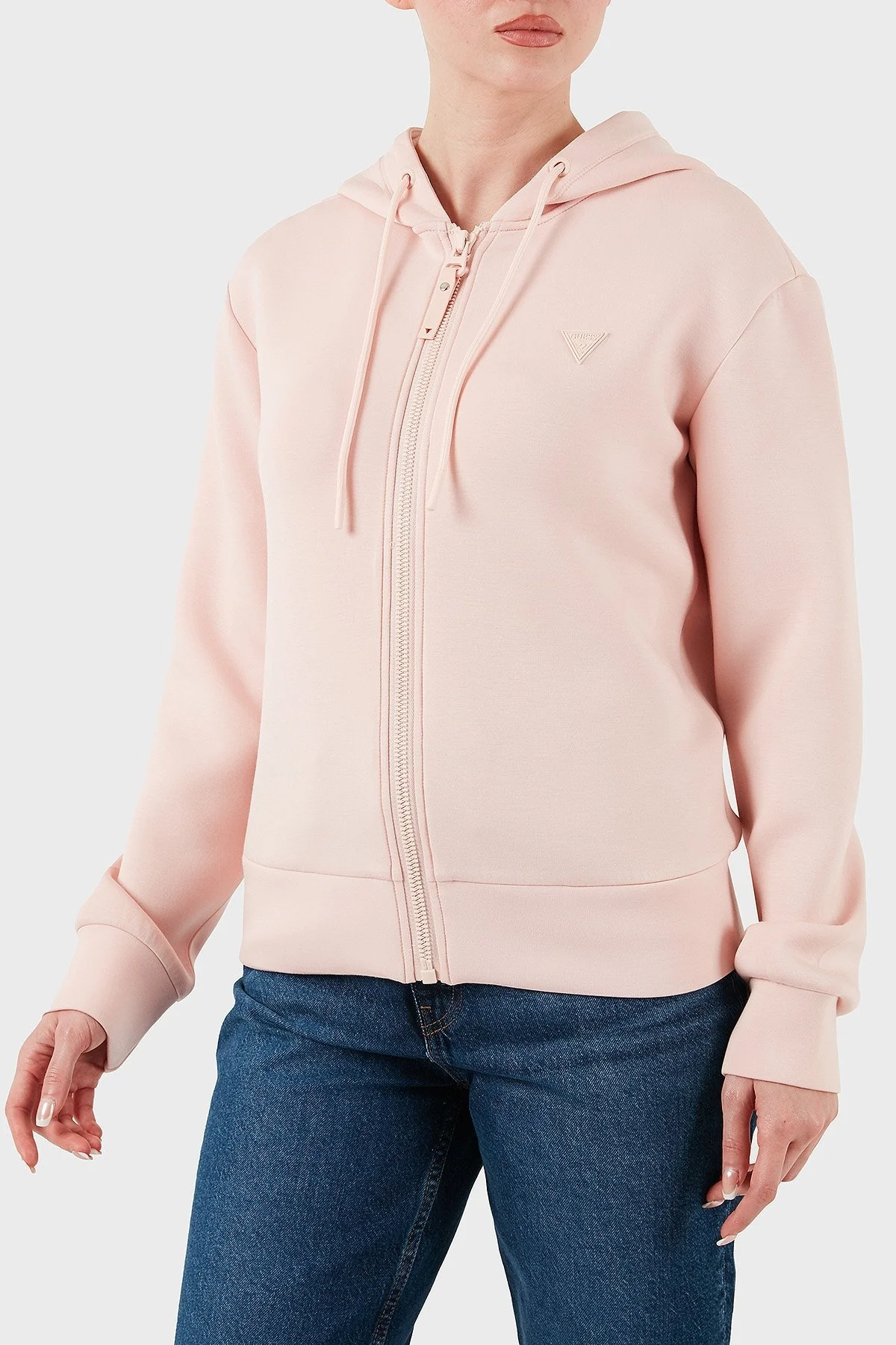Guess Allie Regular Fit Kapüşonlu Arkası Üçgen Logolu V3RQ11K7UW2 Bayan Sweat V3RQ11 K7UW2 G6O1 PUDRA - 9