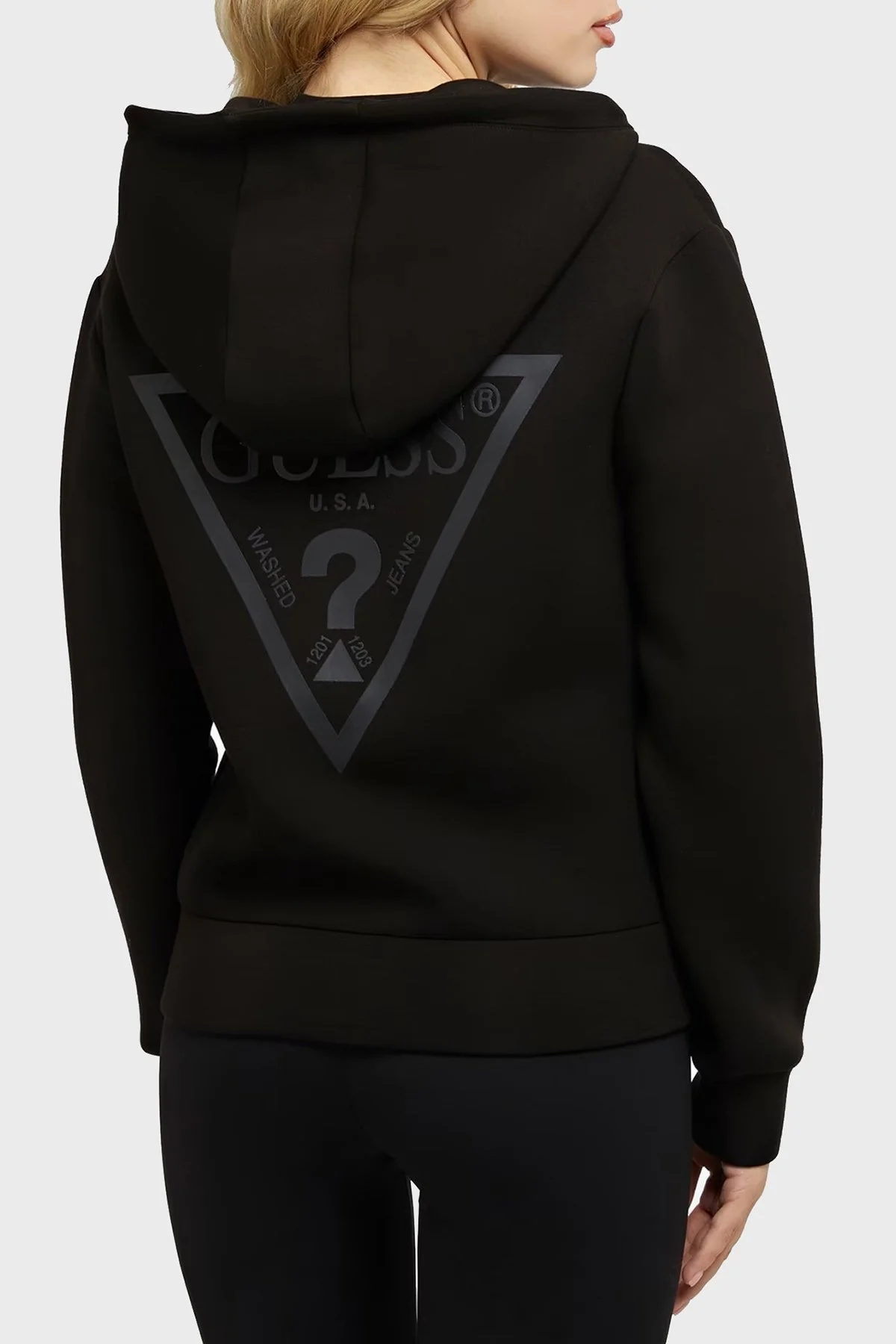 Guess Allie Regular Fit Kapüşonlu Uzun Kollu Spor Bayan Sweat V3RQ11K7UW2 JBLK SİYAH - 2