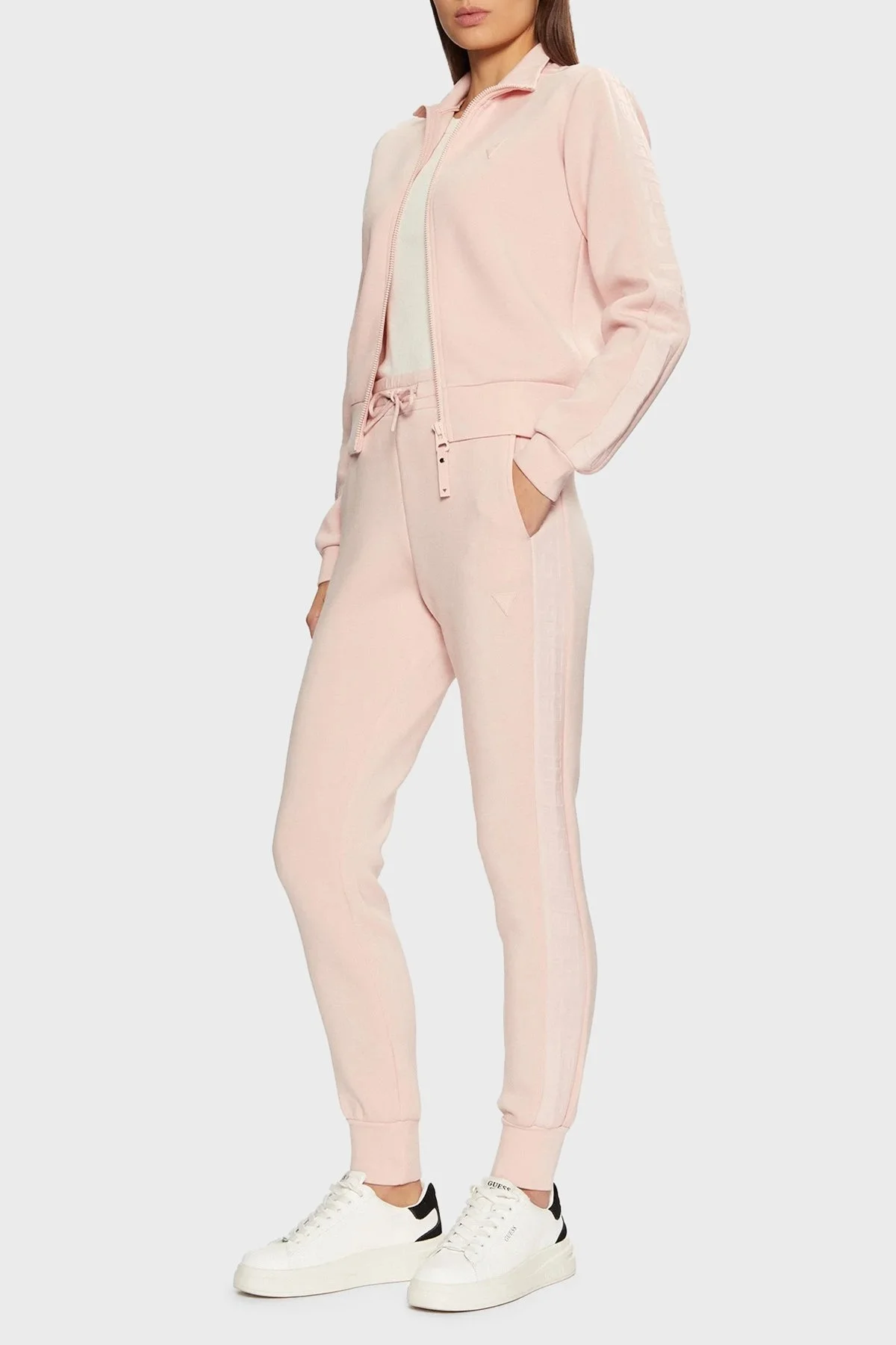 Guess Allie Regular Fit Normal Bel Ribanalı Paça Jogger V2YB18K7UW2 Bayan Pantolon V2YB18 K7UW2 G6O1 PUDRA - 8