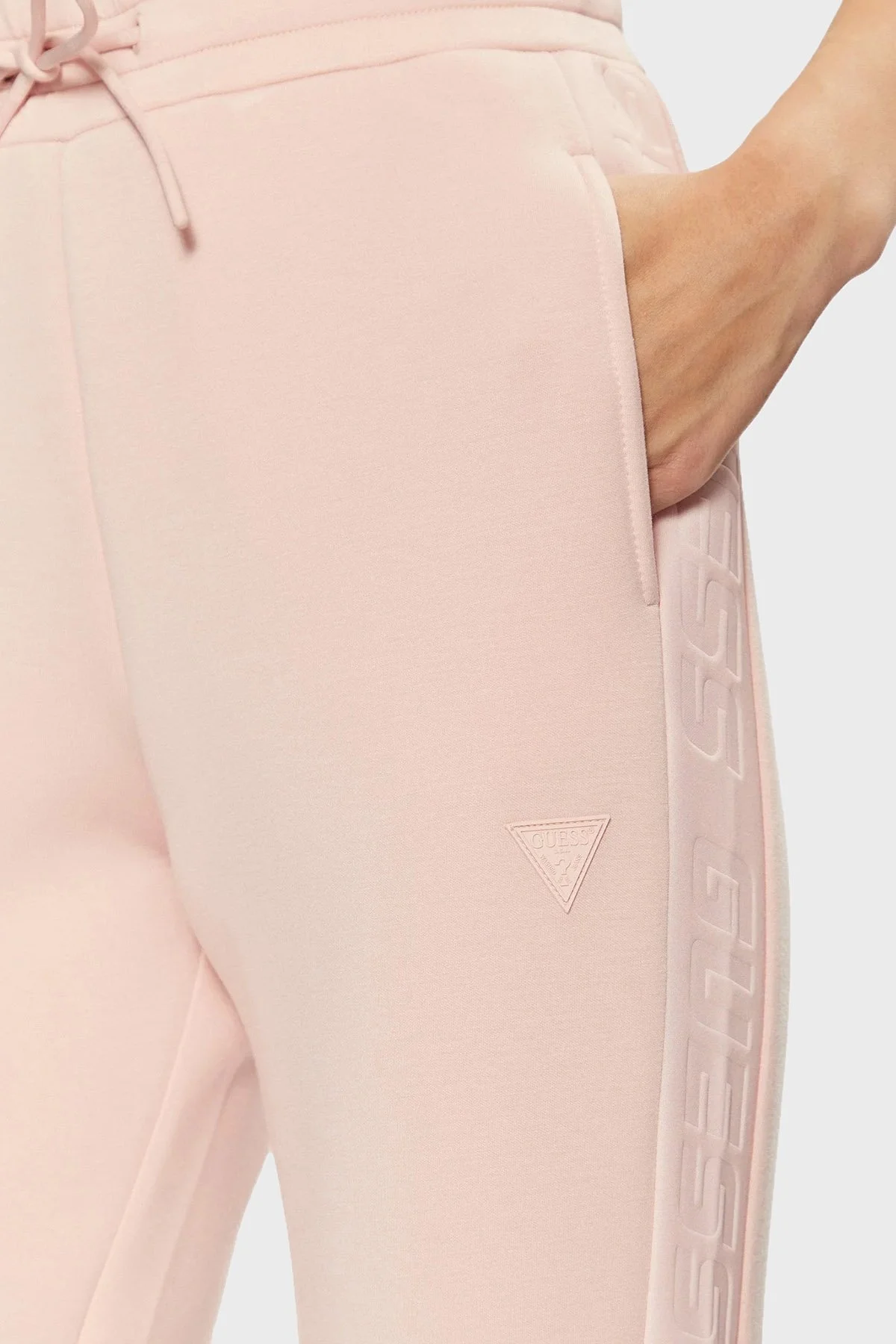 Guess Allie Regular Fit Normal Bel Ribanalı Paça Jogger V2YB18K7UW2 Bayan Pantolon V2YB18 K7UW2 G6O1 PUDRA - 9