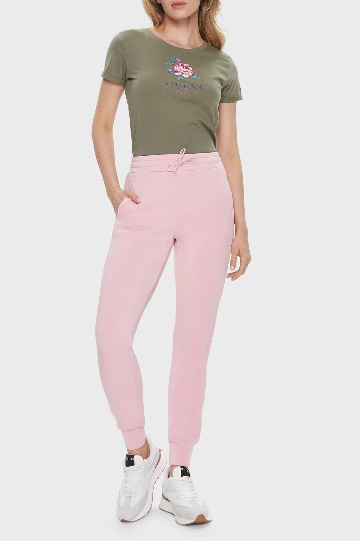 Guess Allie Streç Regular Fit Jogger Spor V2YB18K7UW2 Bayan Pantolon V2YB18 K7UW2 G63P PEMBE - 8