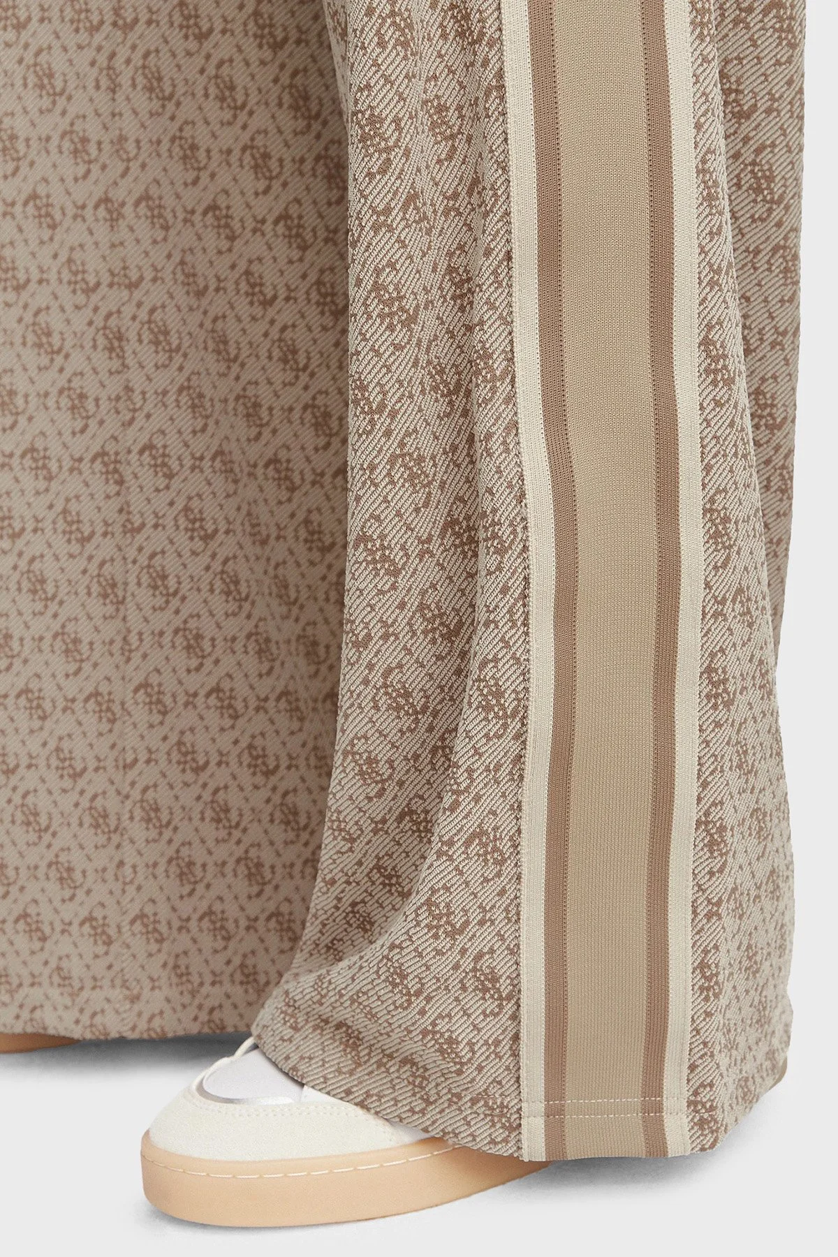 Guess Allover Jacquard 4G Logolu Relaxed Fit Düz Paça Kadın V6YB27K5181 Pantolon V6YB27 K5181 FNNH Bej - 5