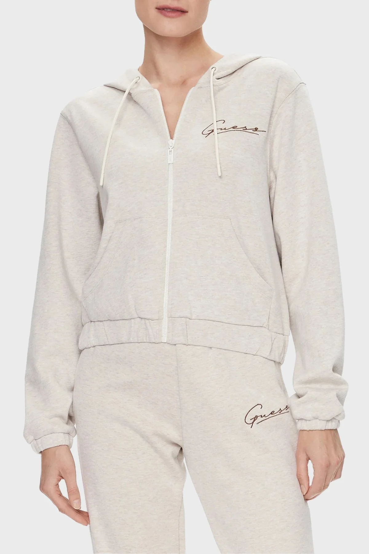 Guess Allycia Kapüşonlu Cropped Fit V4RQ02KC3D2 Bayan Sweat V4RQ02 KC3D2 H10J TAŞ - 1