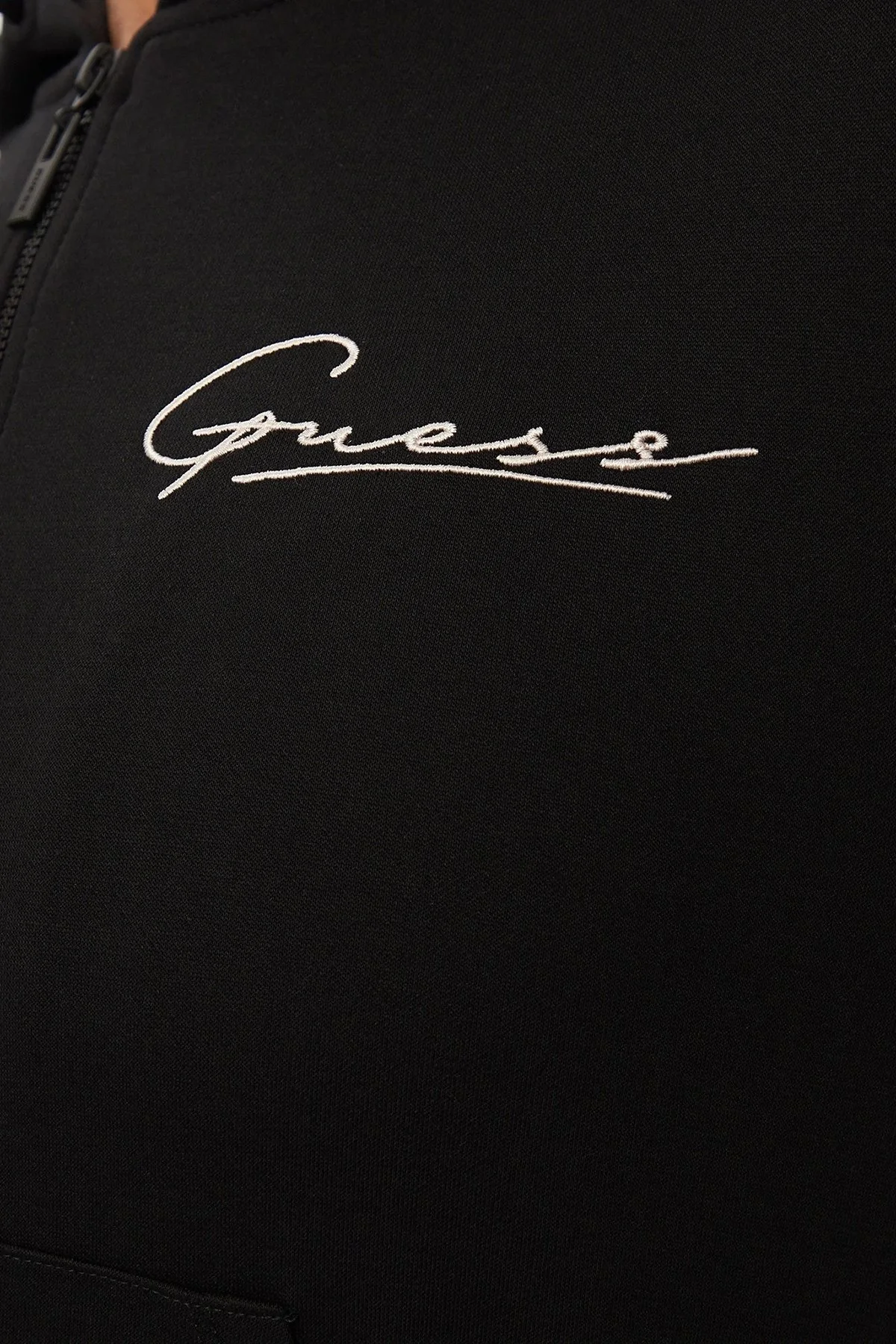 Guess Allycia Kapüşonlu Cropped Fit V4RQ02KC3D2 Bayan Sweat V4RQ02 KC3D2 JBLK SİYAH - 5