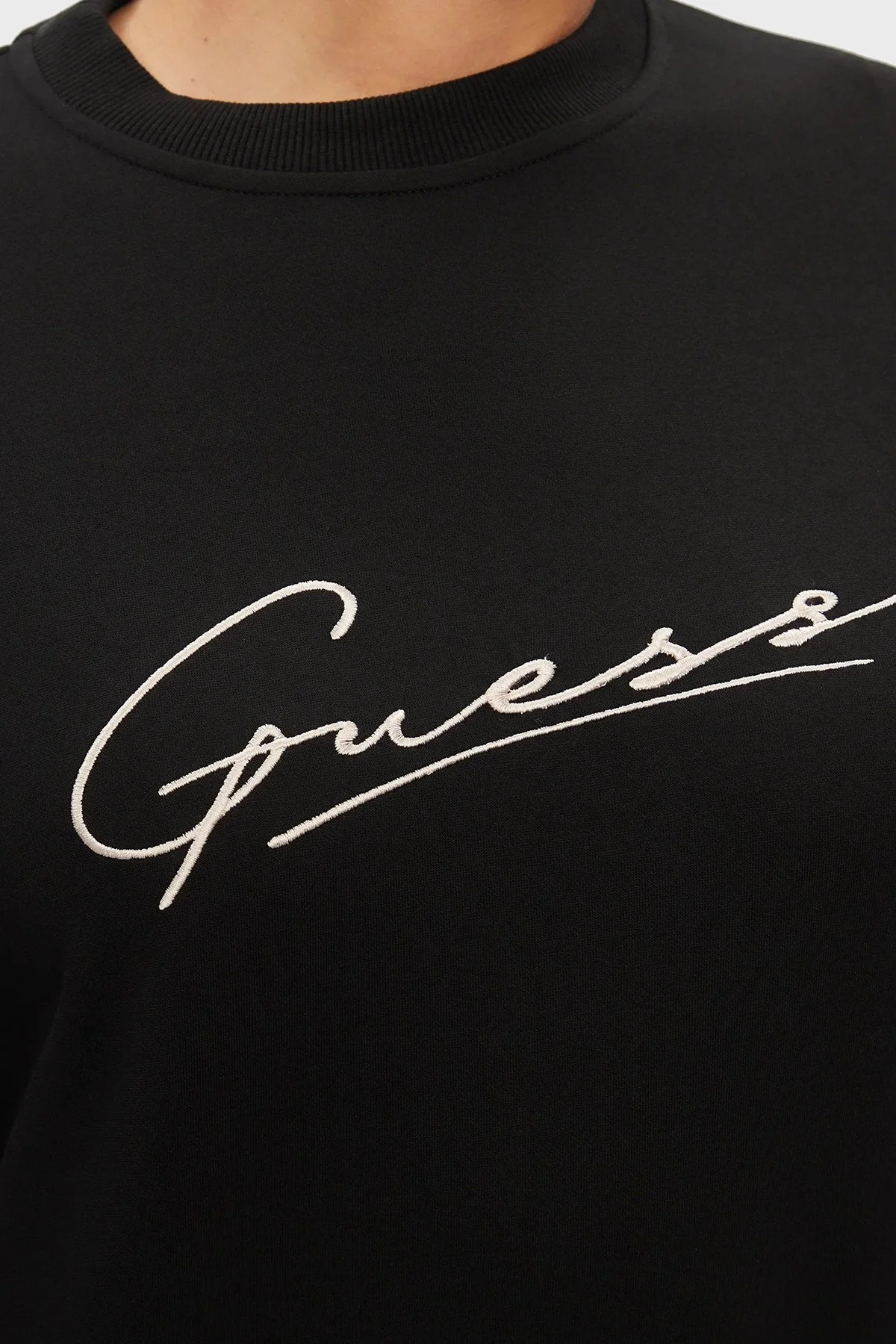 Guess Allycia Pamuklu Regular Fit V4RQ01KC3D2 Bayan Sweat V4RQ01 KC3D2 JBLK SİYAH - 5