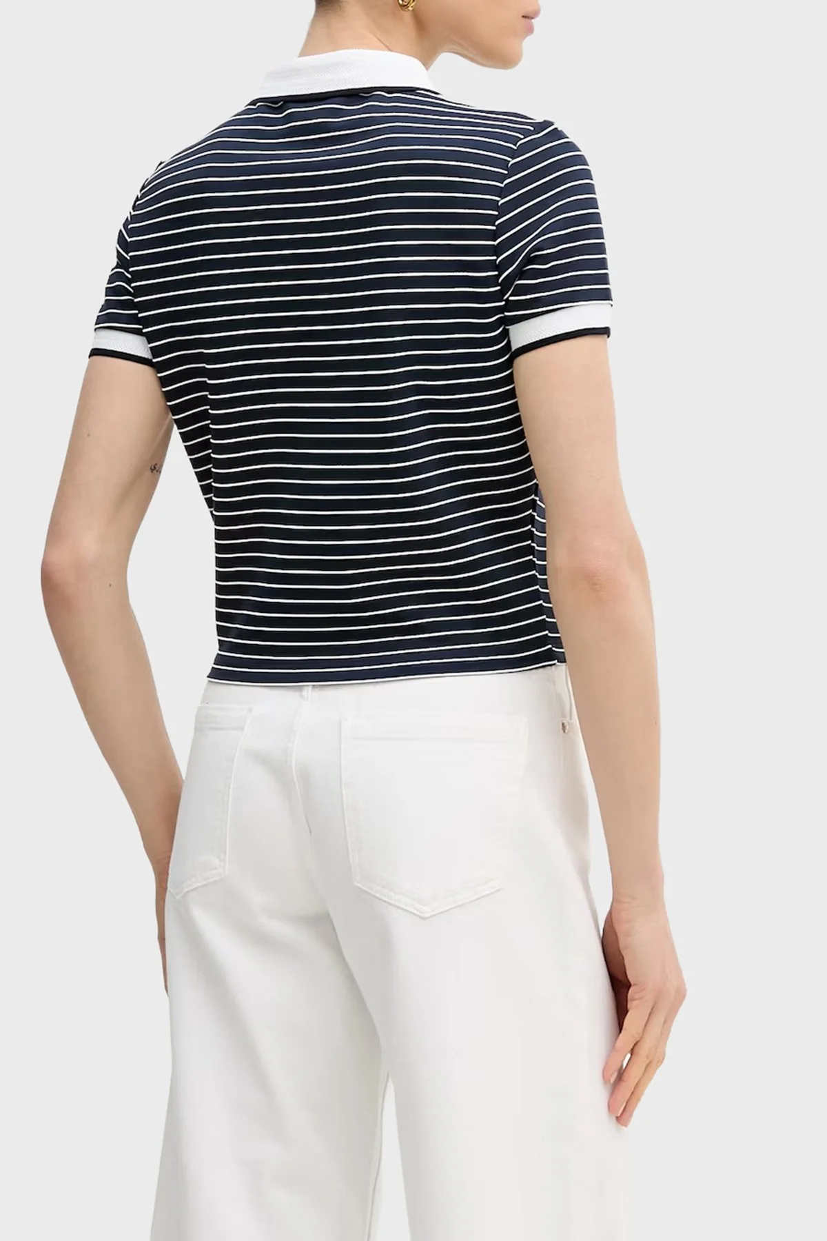 Guess Alphonsin Slim Fit Çizgili Düğmeli W6GP17K2946 Bayan Polo W6GP17 K2946 SB09 LACİVERT - 3