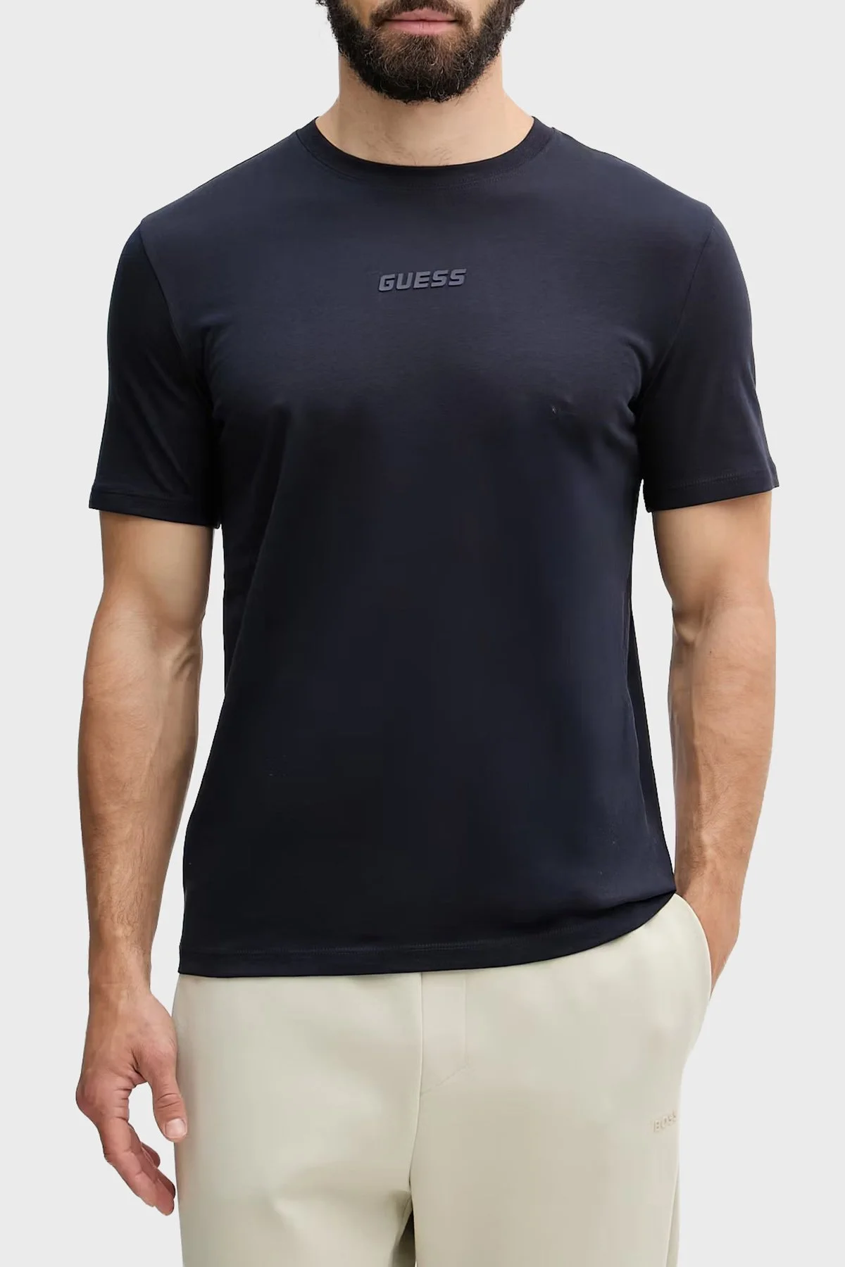 Guess Ambrogio Pamuklu Regular Fit Bisiklet Yaka Z6GI06K2847 Erkek T Shirt Z6GI06 K2847 G7V2 Lacivert - 1