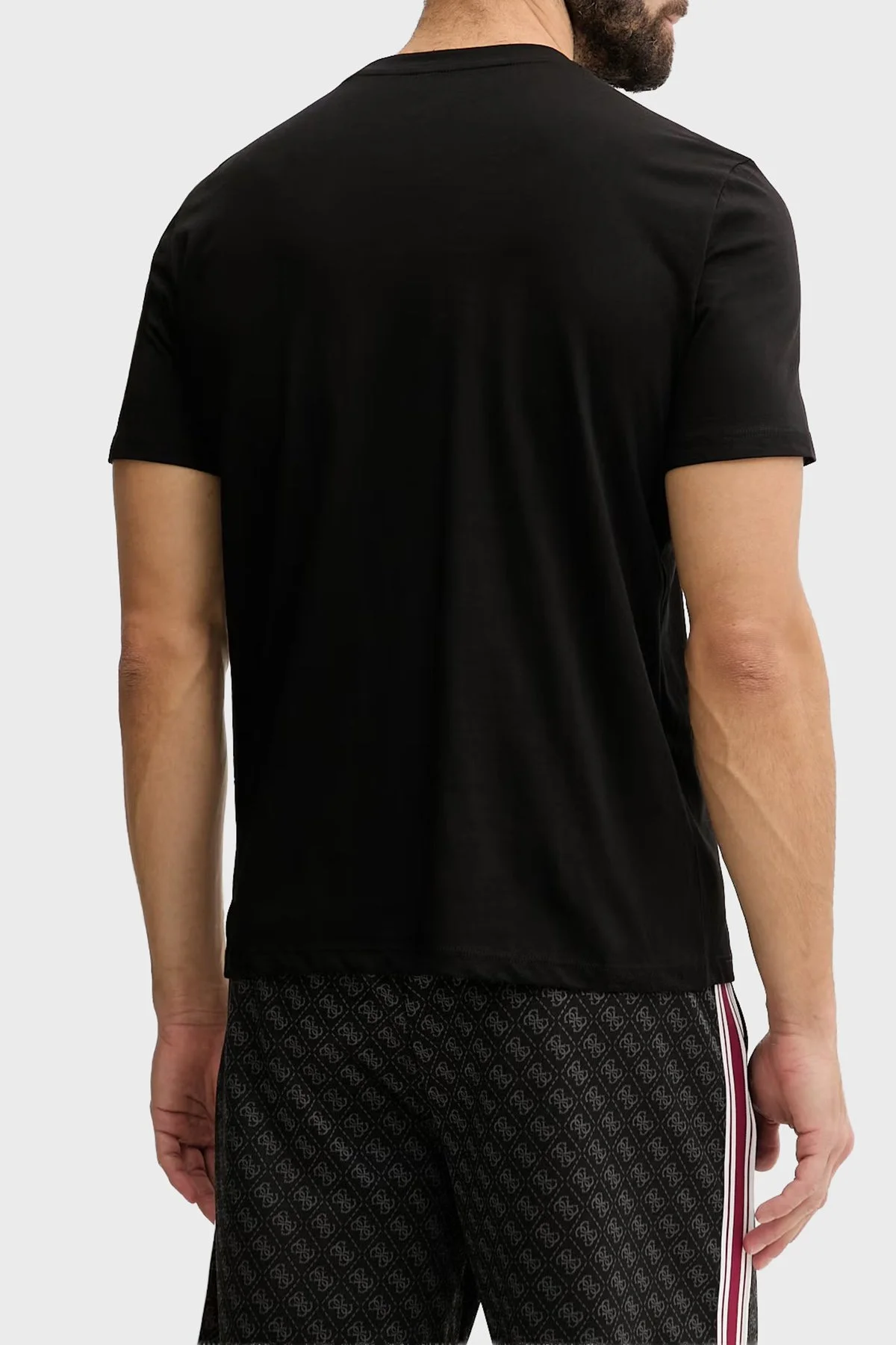 Guess Ambrogio Pamuklu Regular Fit Logolu Bisiklet Yaka Z6GI06K2847 Erkek T Shirt Z6GI06 K2847 JBLK Siyah - 3