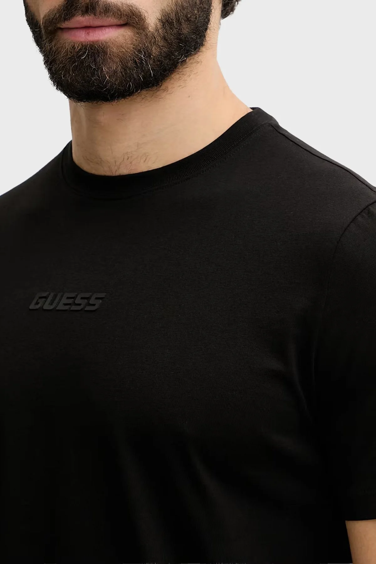 Guess Ambrogio Pamuklu Regular Fit Logolu Bisiklet Yaka Z6GI06K2847 Erkek T Shirt Z6GI06 K2847 JBLK Siyah - 4
