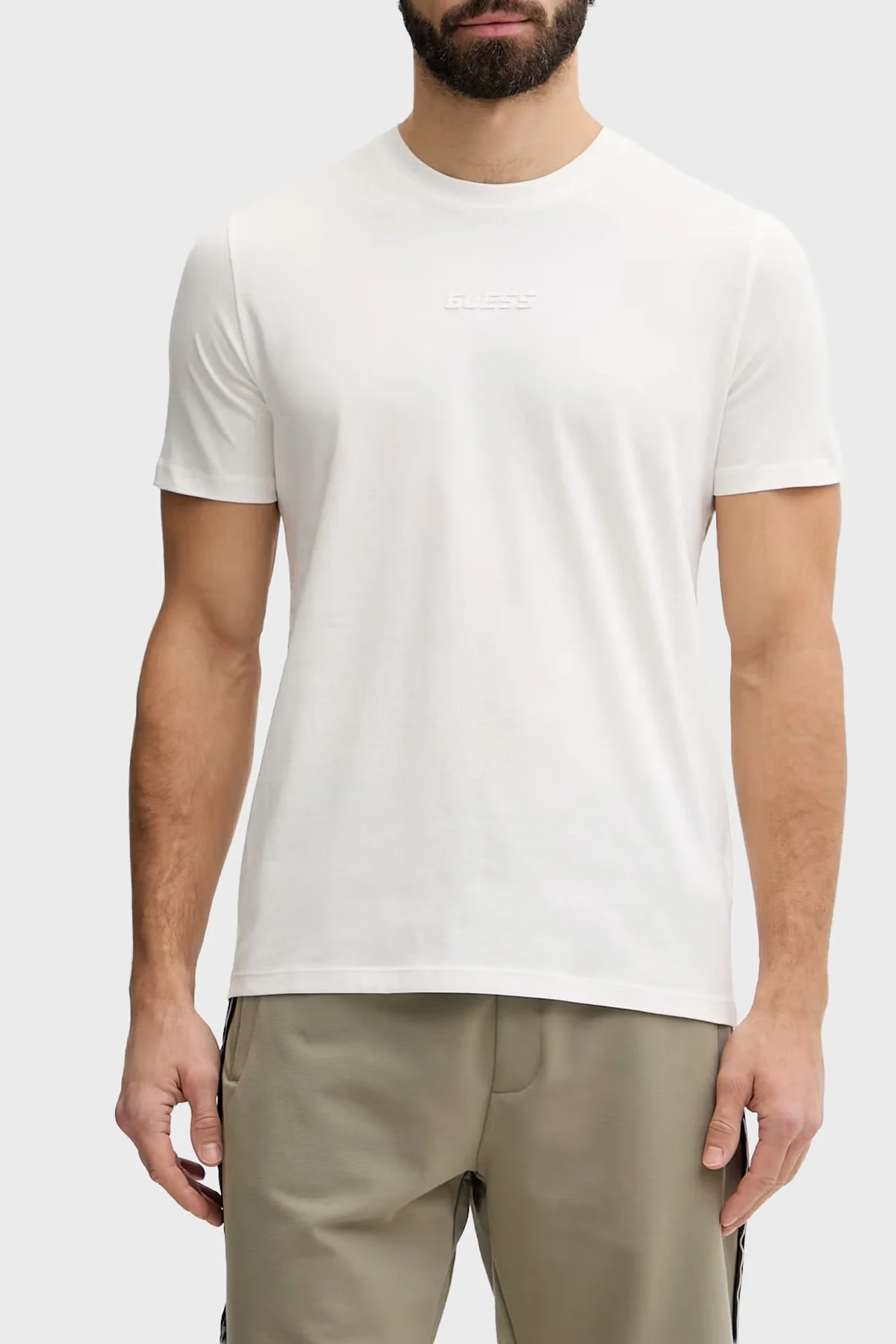 Guess Ambrogio Z6GI06K2847 Erkek T Shirt Z6GI06 K2847 G018 Beyaz - 1