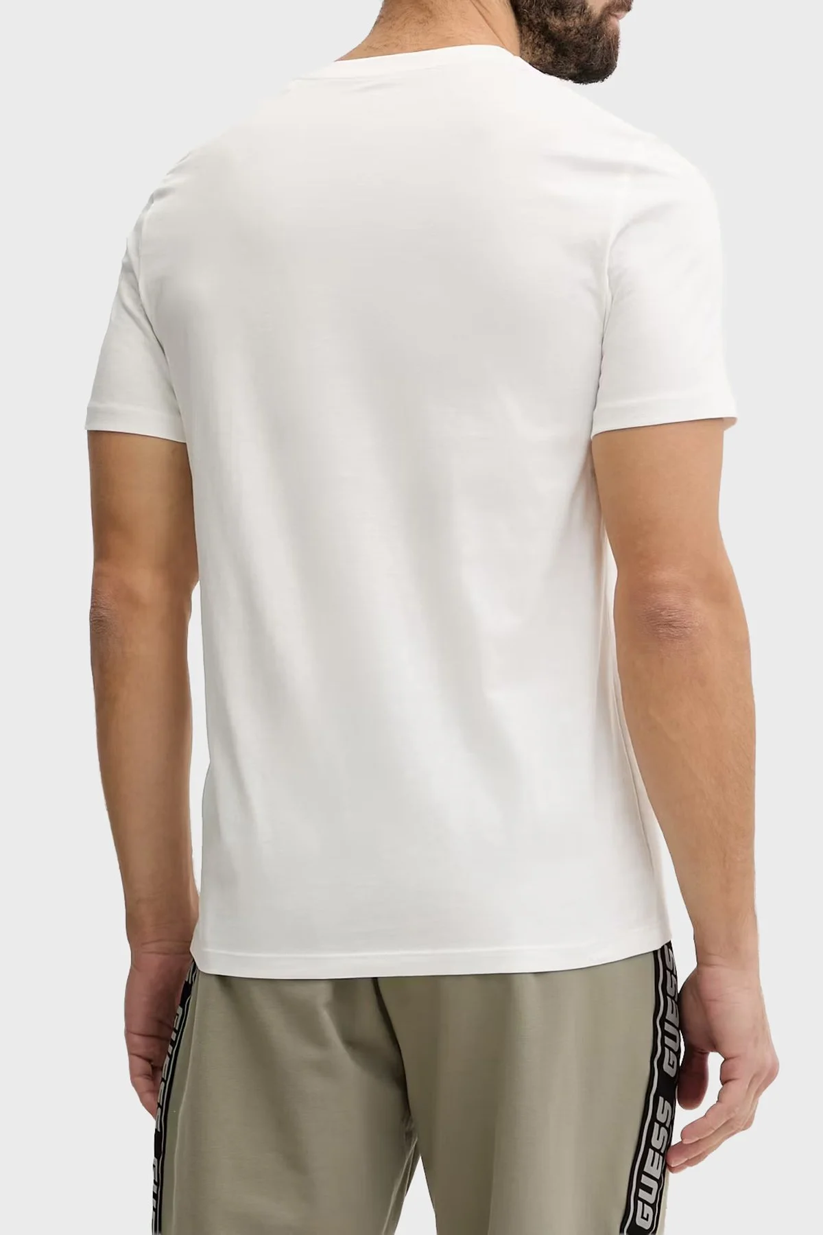 Guess Ambrogio Z6GI06K2847 Erkek T Shirt Z6GI06 K2847 G018 Beyaz - 3