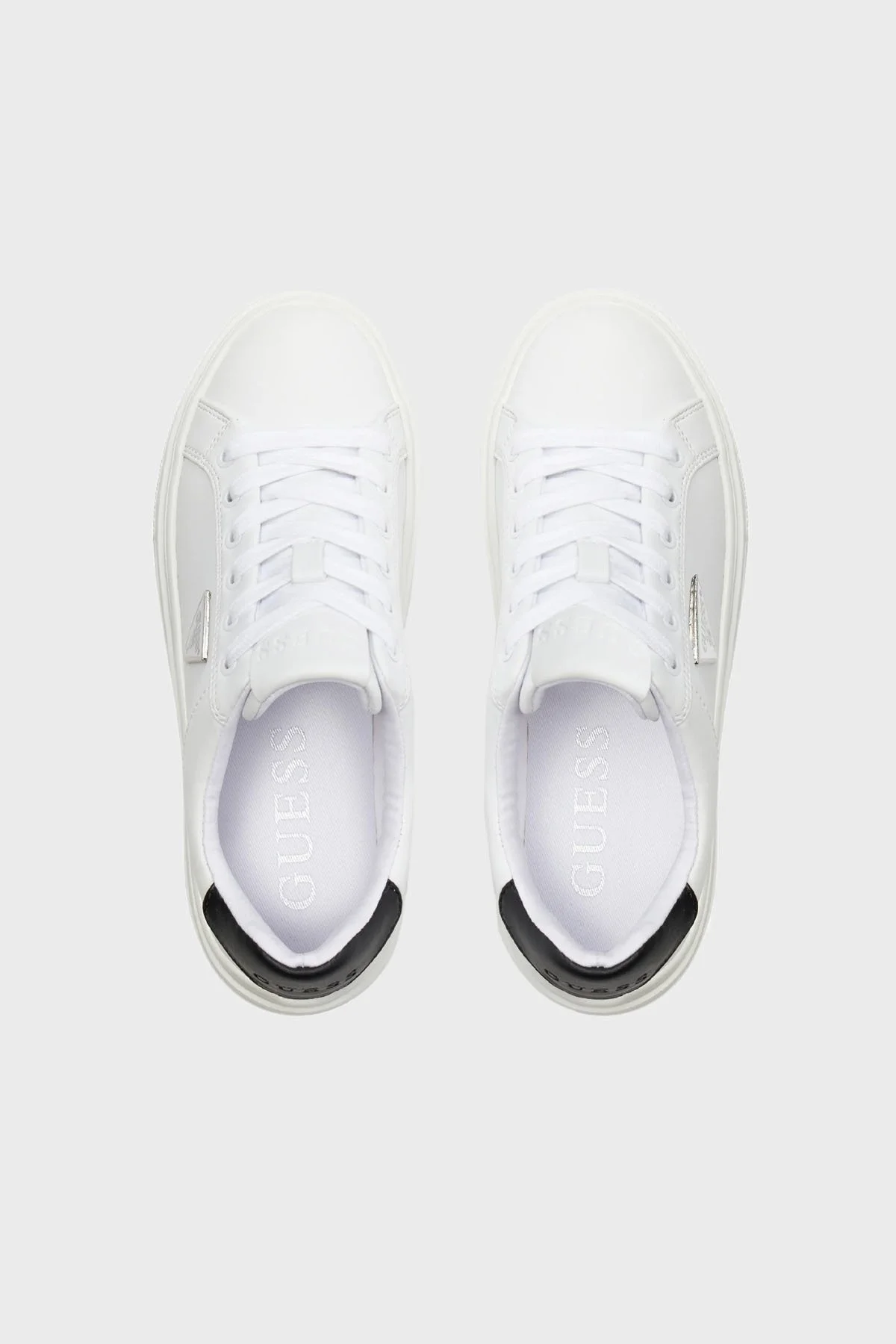 Guess Amera Logolu Sneaker FLGAMAELE12 Bayan Ayakkabı FLGAMA ELE12 WHBLK SİYAH-BEYAZ - 5