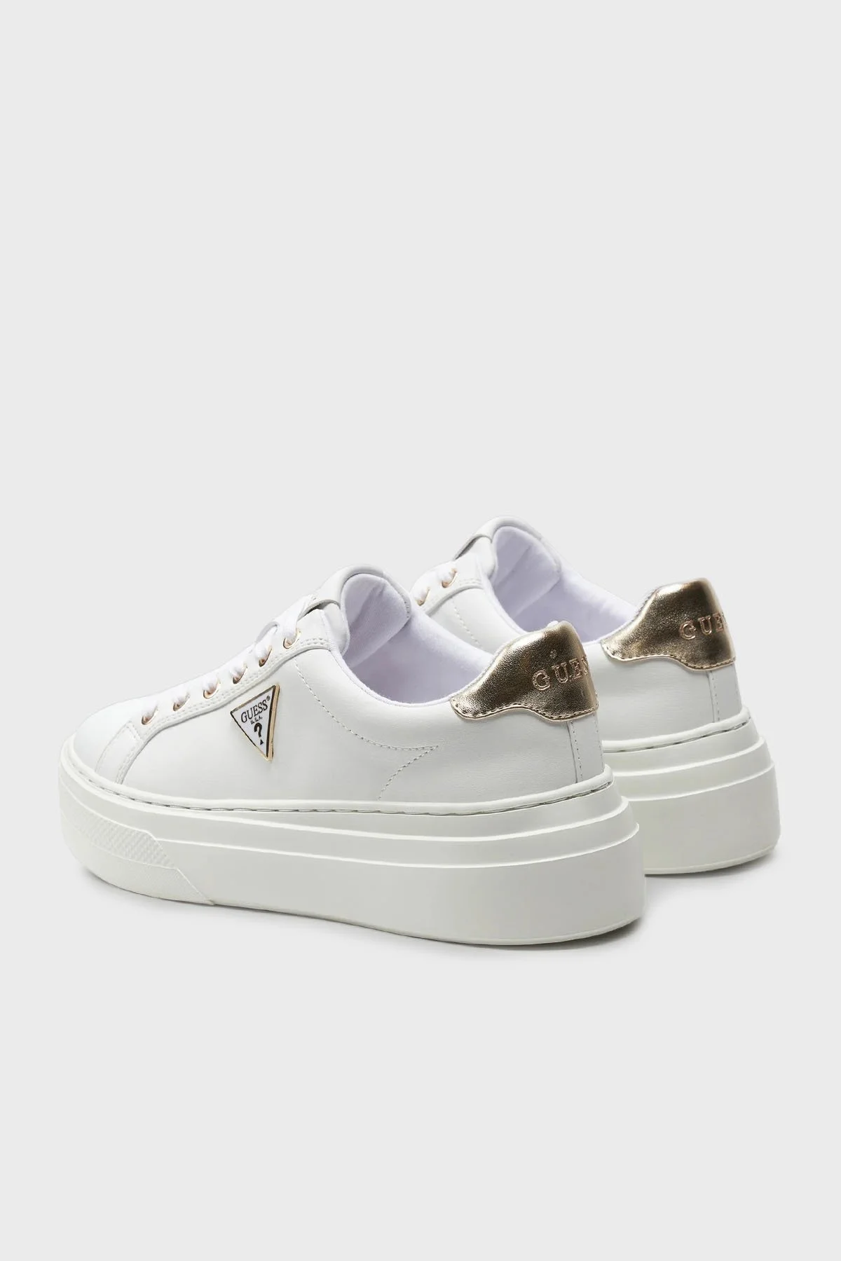 Guess Amera Logolu Sneaker FLGAMAELE12 Bayan Ayakkabı FLGAMA ELE12 WHPLA BEYAZ-GOLD - 10
