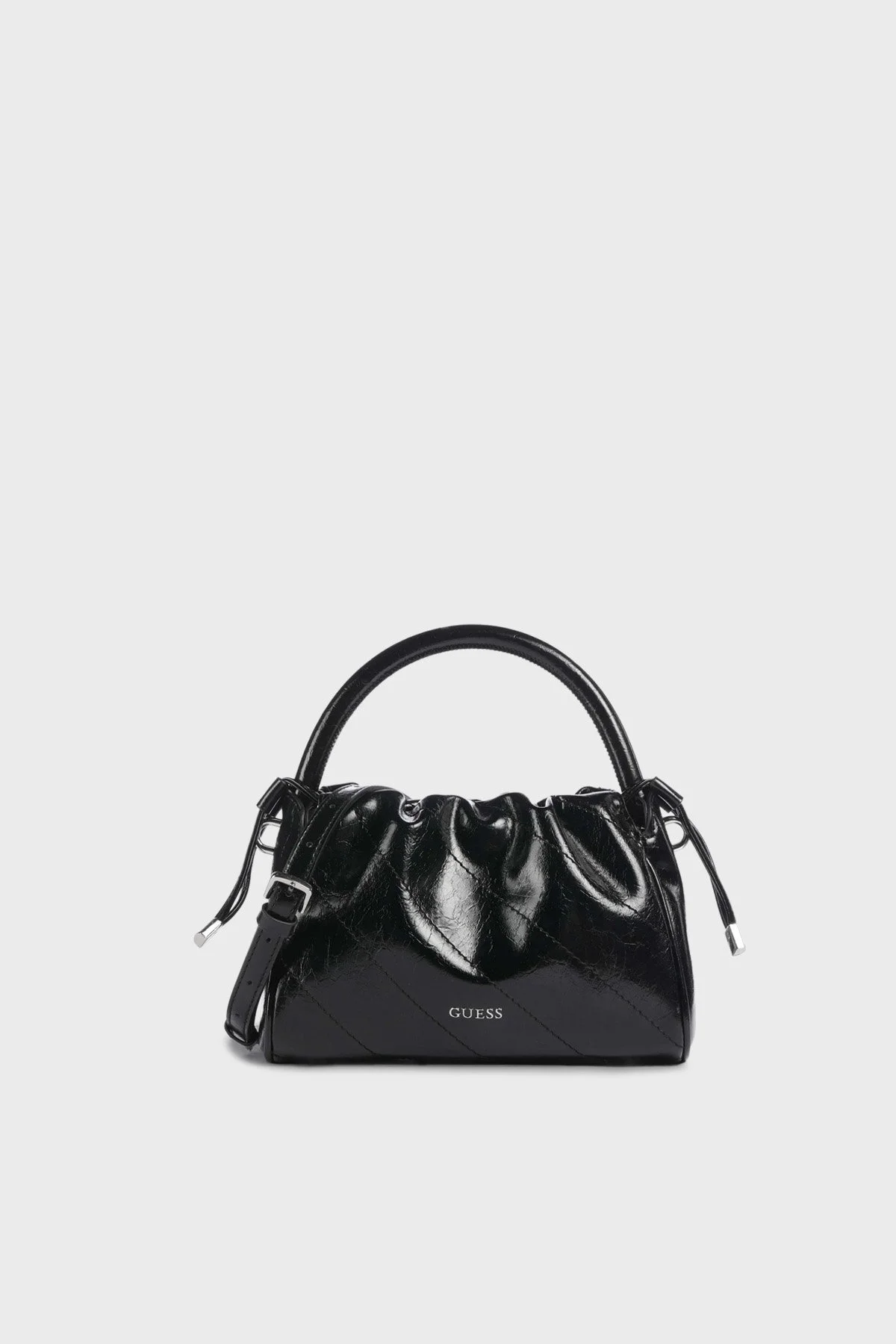Guess Amys Jakarlı Çıkarılabilir Askılı Büzgülü Mini HWMY9659160 Bayan Çanta HWMY96 59160 BLA SİYAH - 1