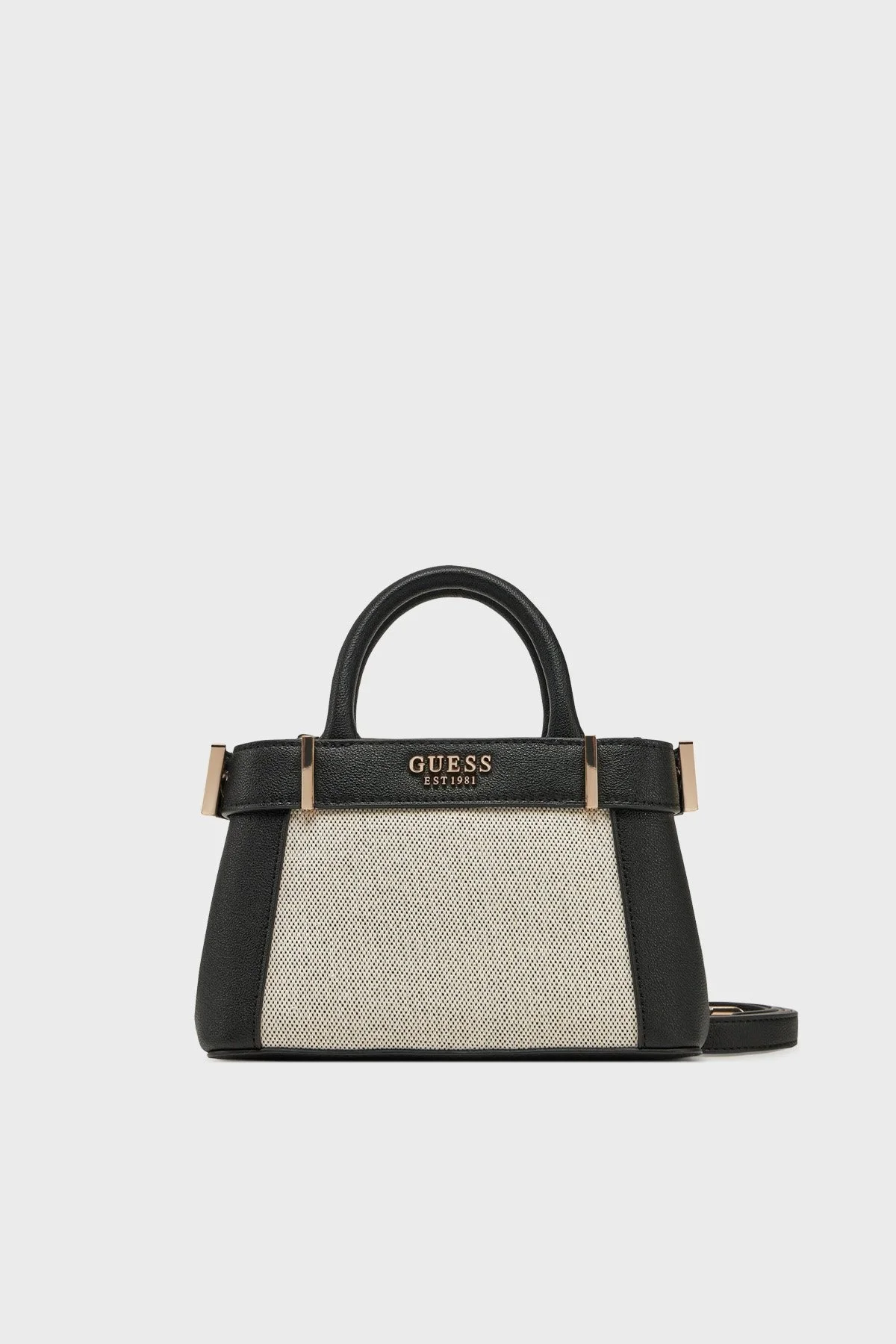 Guess Anadela Logolu Çıkarılabilir Askılı Mini HWAG9633760 Bayan Çanta HWAG96 33760 NTB SİYAH-BEJ - 1