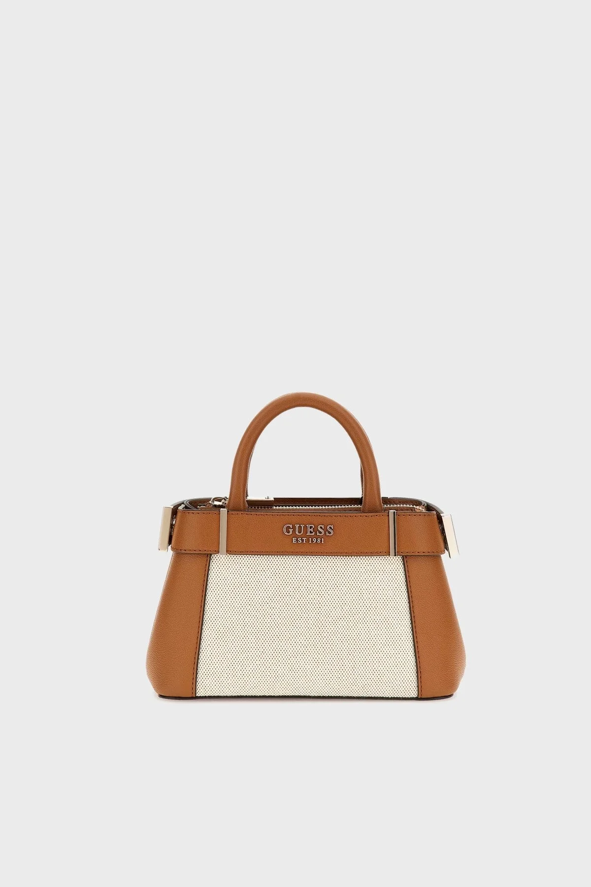 Guess Anadela Logolu Çıkarılabilir Askılı Mini HWAG9633760 Bayan Çanta HWAG96 33760 NTC KAHVE-KREM - 1