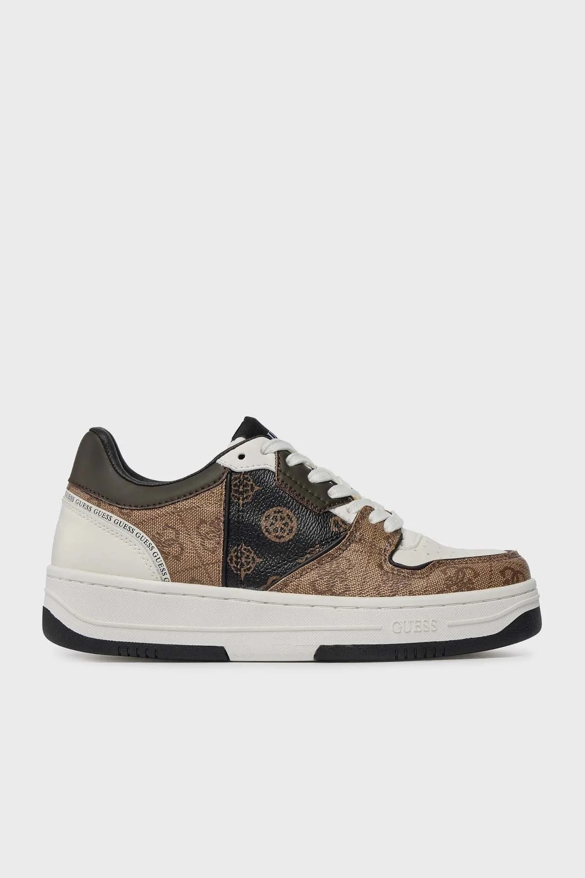 Guess Ancie Logolu Sneaker FLPANCELL12BRWHI Bayan Ayakkabı FLPANCELL12 BRWHI KAHVE-BEYAZ - 1