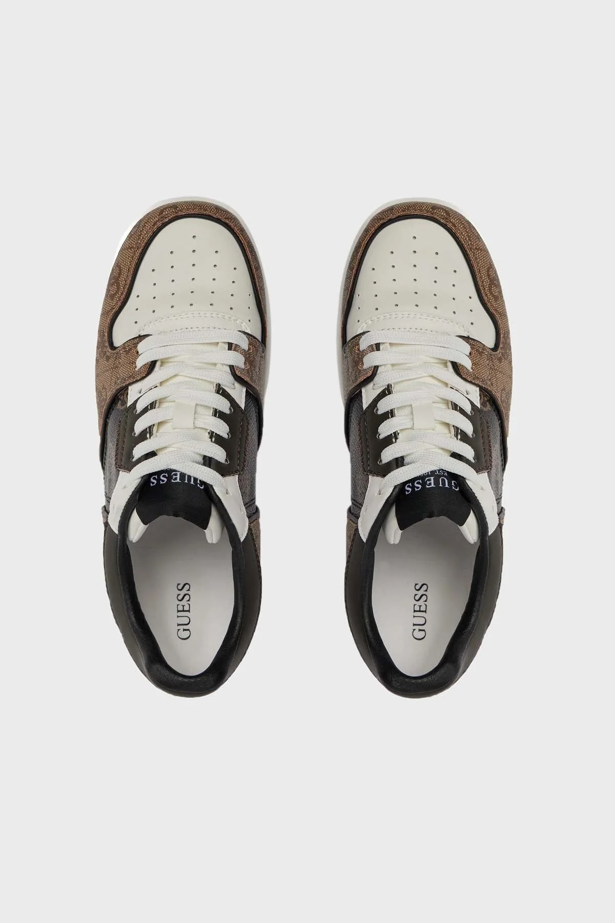 Guess Ancie Logolu Sneaker FLPANCELL12BRWHI Bayan Ayakkabı FLPANCELL12 BRWHI KAHVE-BEYAZ - 5