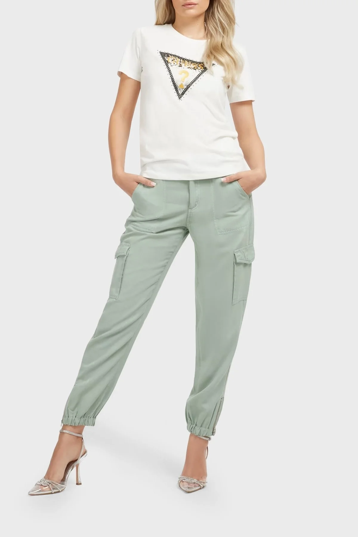 Guess Animal % 100 Pamuk Regular Fit Bayan T Shirt W3YI41I3Z14 G012 BEYAZ - 2