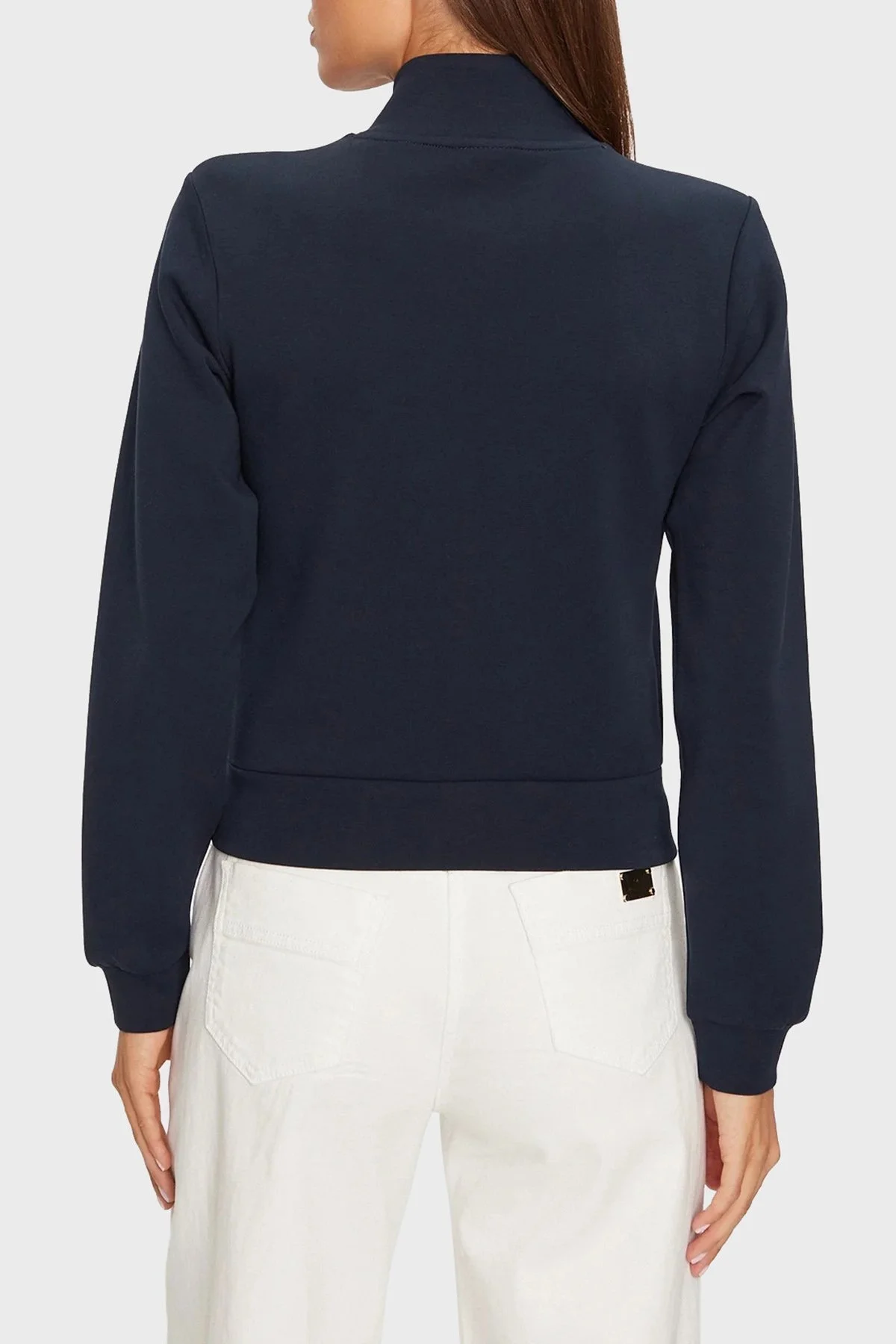 Guess Ann Full Zip Logolu Regular Fit Dik Yaka V3BQ12KBCK2 Bayan Sweat V3BQ12 KBCK2 A71W LACİVERT - 2