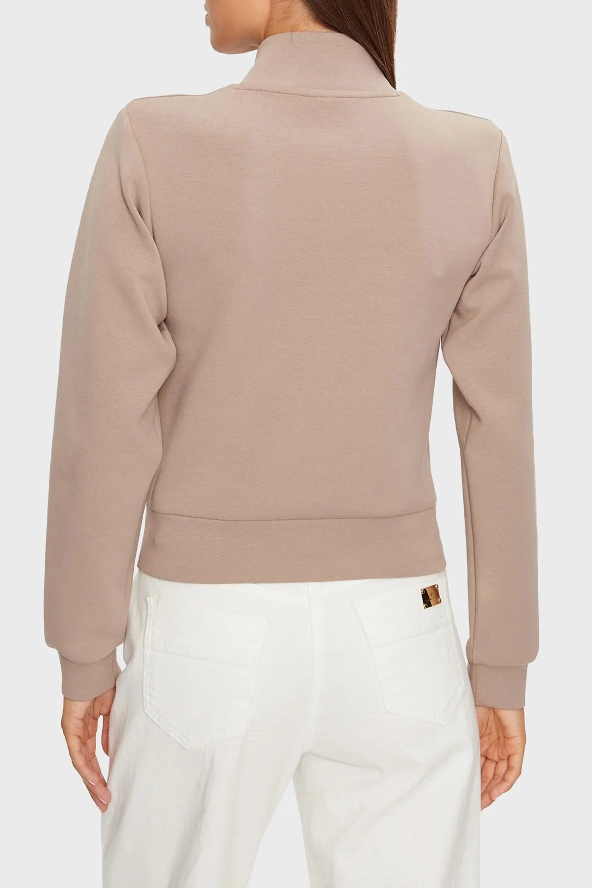 Guess Ann Full Zip Logolu Regular Fit Dik Yaka V3BQ12KBCK2 Bayan Sweat V3BQ12 KBCK2 WTDG TOPRAK - 2