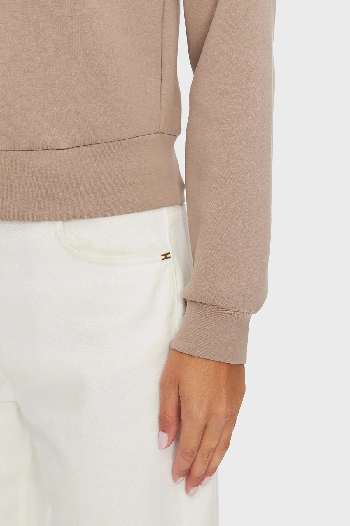 Guess Ann Full Zip Logolu Regular Fit Dik Yaka V3BQ12KBCK2 Bayan Sweat V3BQ12 KBCK2 WTDG TOPRAK - 5