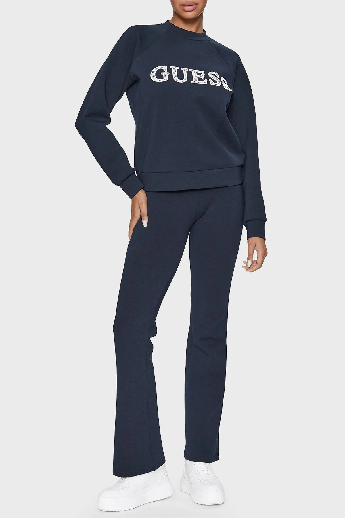 Guess Ann Scuba Yüksek Bel Flare Fit Spor Bayan Pantolon V3BB09KBCK2 A71W SİYAH - 1