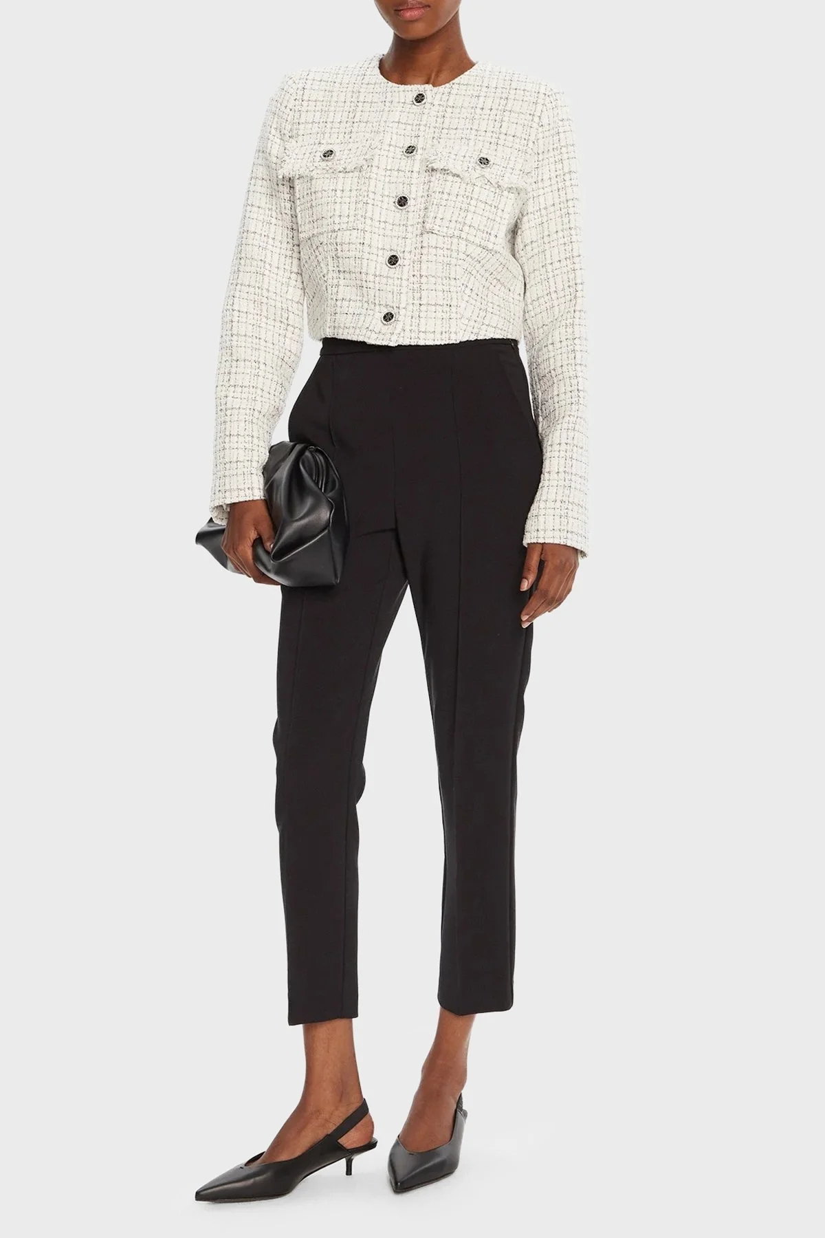 Guess Annamaria Regular Fit Bisiklet Yaka Tüvit Kısa W5YN44WHDB2 Bayan Ceket W5YN44 WHDB2 F0LL BEYAZ - 2