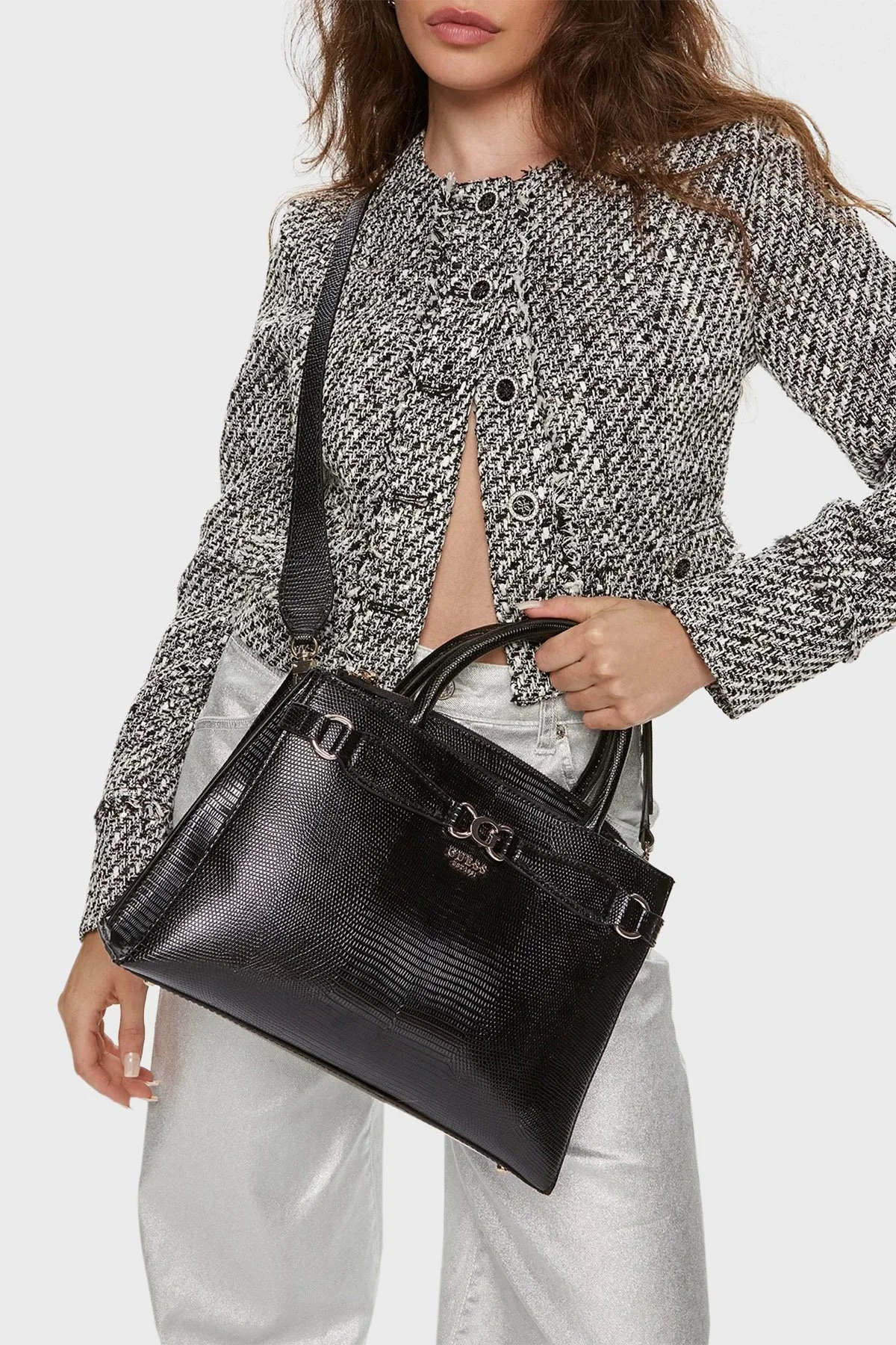 Guess Arlena Logolu Çıkarılabilir Askılı HWKG9333060 Bayan Çanta HWKG93 33060 BLA SİYAH - 2