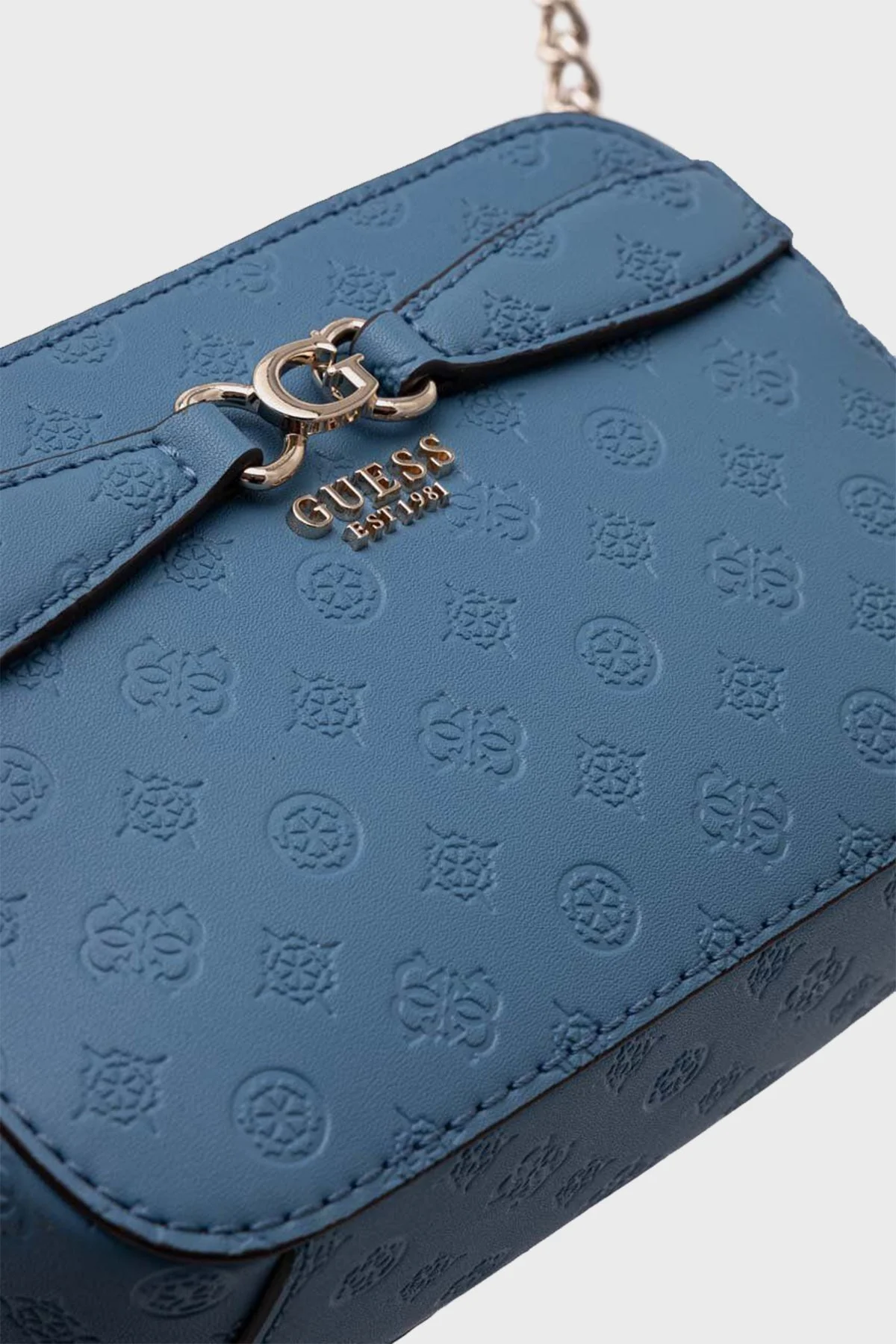 Guess Arlena Logolu Fermuarlı Ayarlanabilir Zincir Askılı HWPG9336140 Bayan Çanta HWPG93 36140 SLG MAVİ - 4