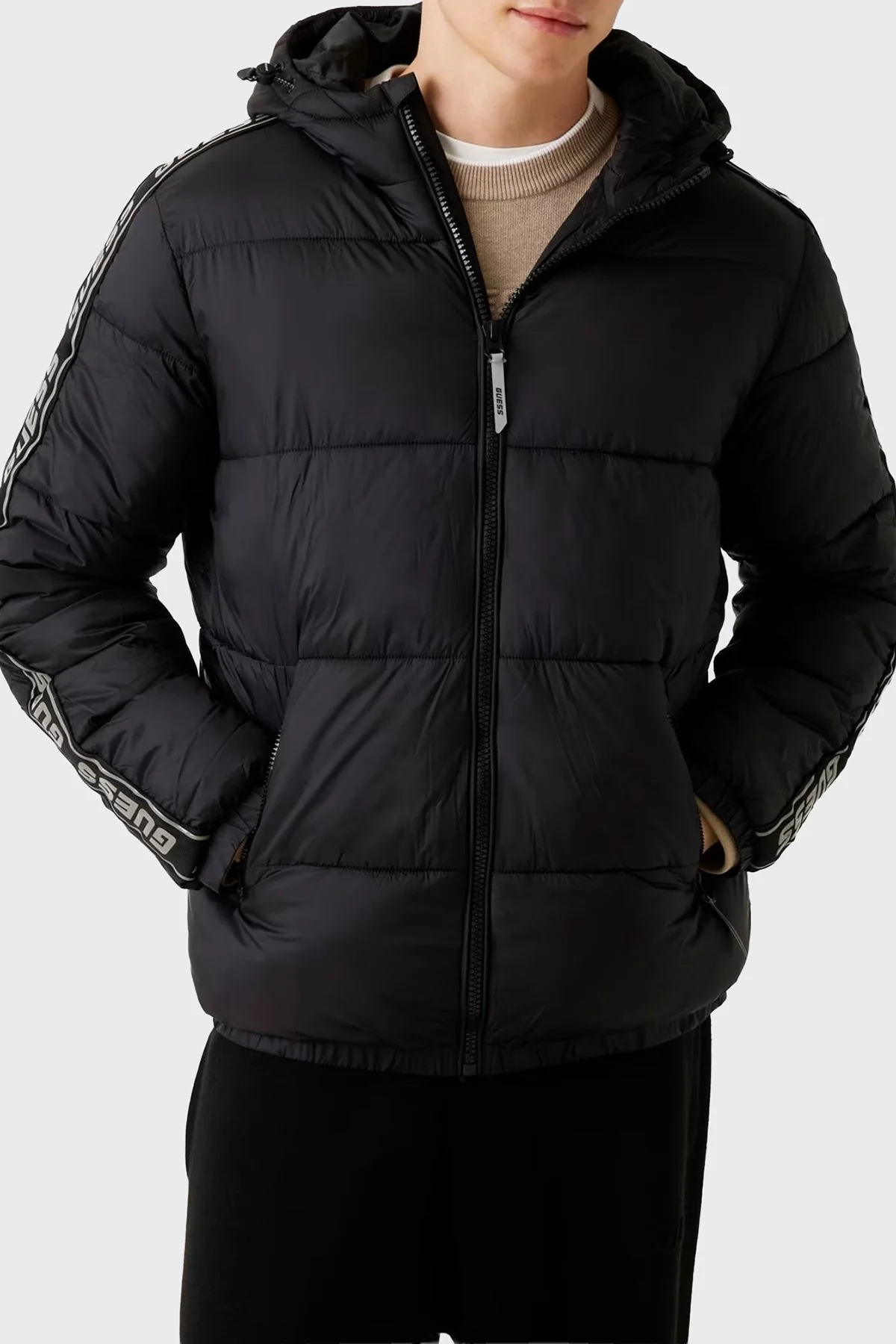 Guess Arlo Kapitoneli Regular Fit Kapüşonlu Şişme Z5BL17WO06I Erkek Mont Z5BL17 WO06I JBLK SİYAH - 1