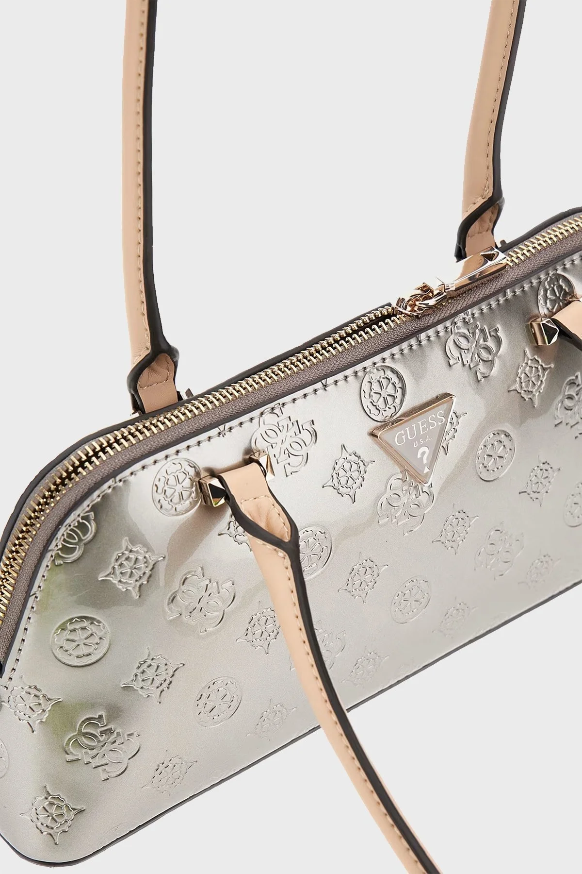 Guess Arnela 4G Logolu Omuz Askılı Rugan HWTV9496080 Bayan Çanta HWTV94 96080 PWL GRİ - 9
