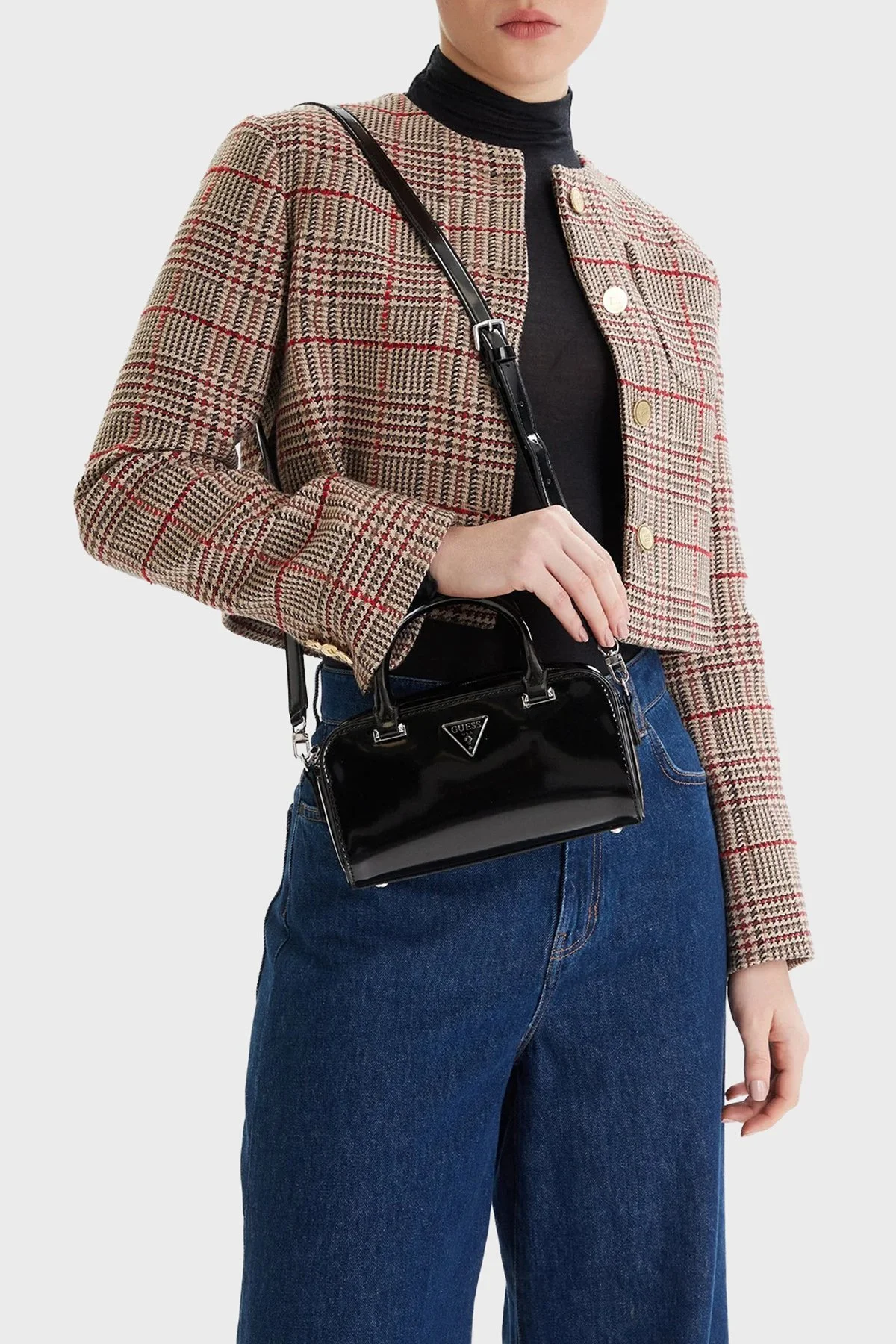 Guess Arnela Logolu Ayarlanabilir Askıl HWNY9496740 Bayan Çanta HWNY94 96740 BLA SİYAH - 2