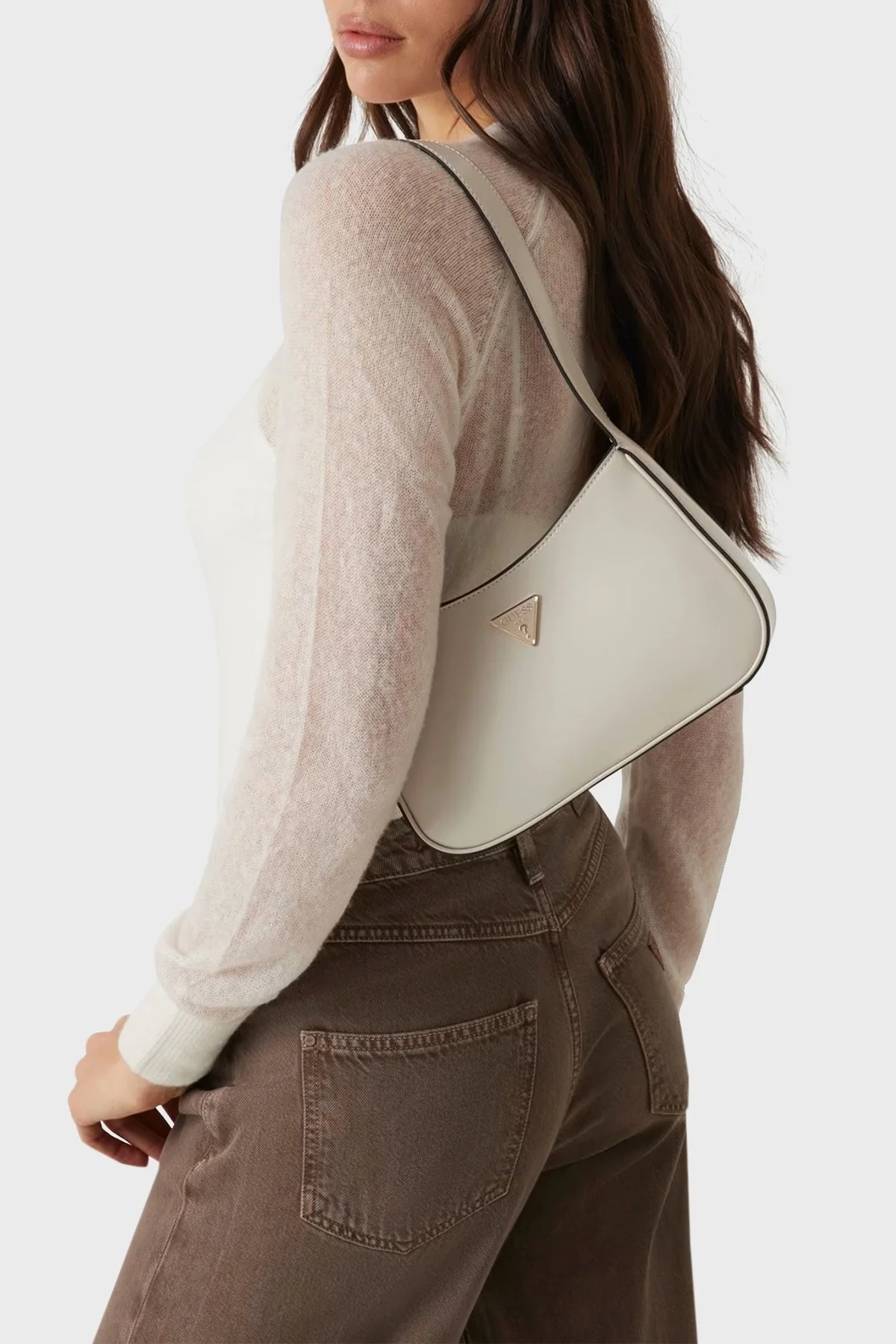 Guess Arnela Logolu Fermuarlı HWNG9496170 Bayan Çanta HWNG94 96170 BON TAŞ - 7