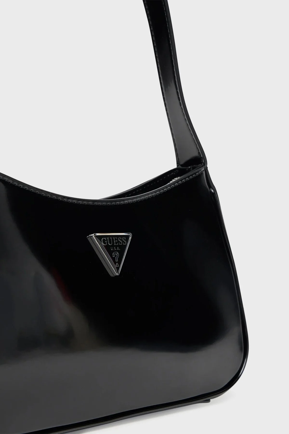Guess Arnela Logolu Sabit Askılı Mini Rugan HWNY9496170 Bayan Çanta HWNY94 96170 BLA SİYAH - 5