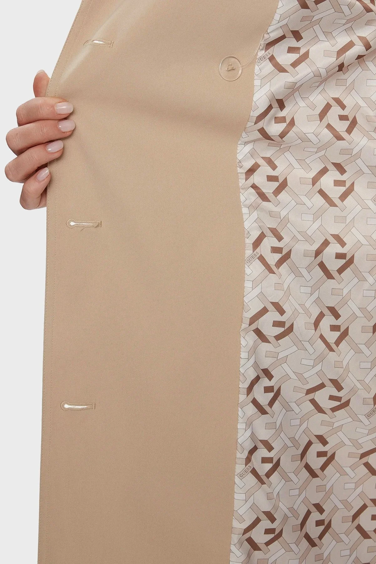 Guess Asia Regular Fit Kemerli W4RL00 WF5Z2 Bayan Trençkot W4RL00WF5Z2 G1L7 BEJ - 5