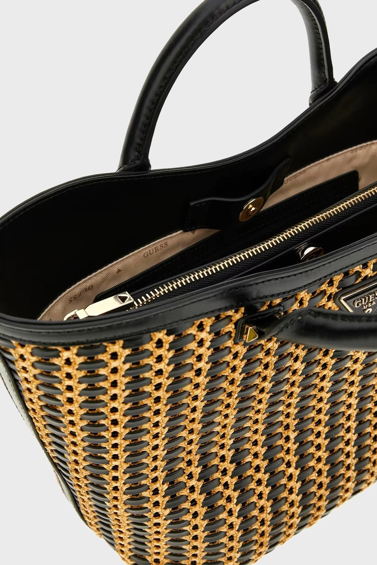 Guess Atalia Çıkarılabilir Askılı Logolu HWWG9647220 Bayan Çanta HWWG96 47220 NTB SİYAH-BEJ - 7