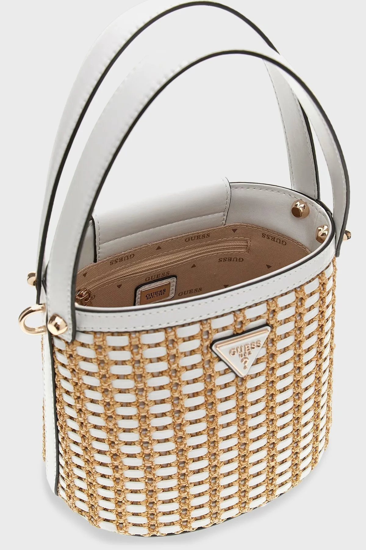 Guess Atalia Çıkarılabilir Zincir Askılı HWWG9647030 Bayan Çanta HWWG96 47030 NTW BEYAZ-BEJ - 9
