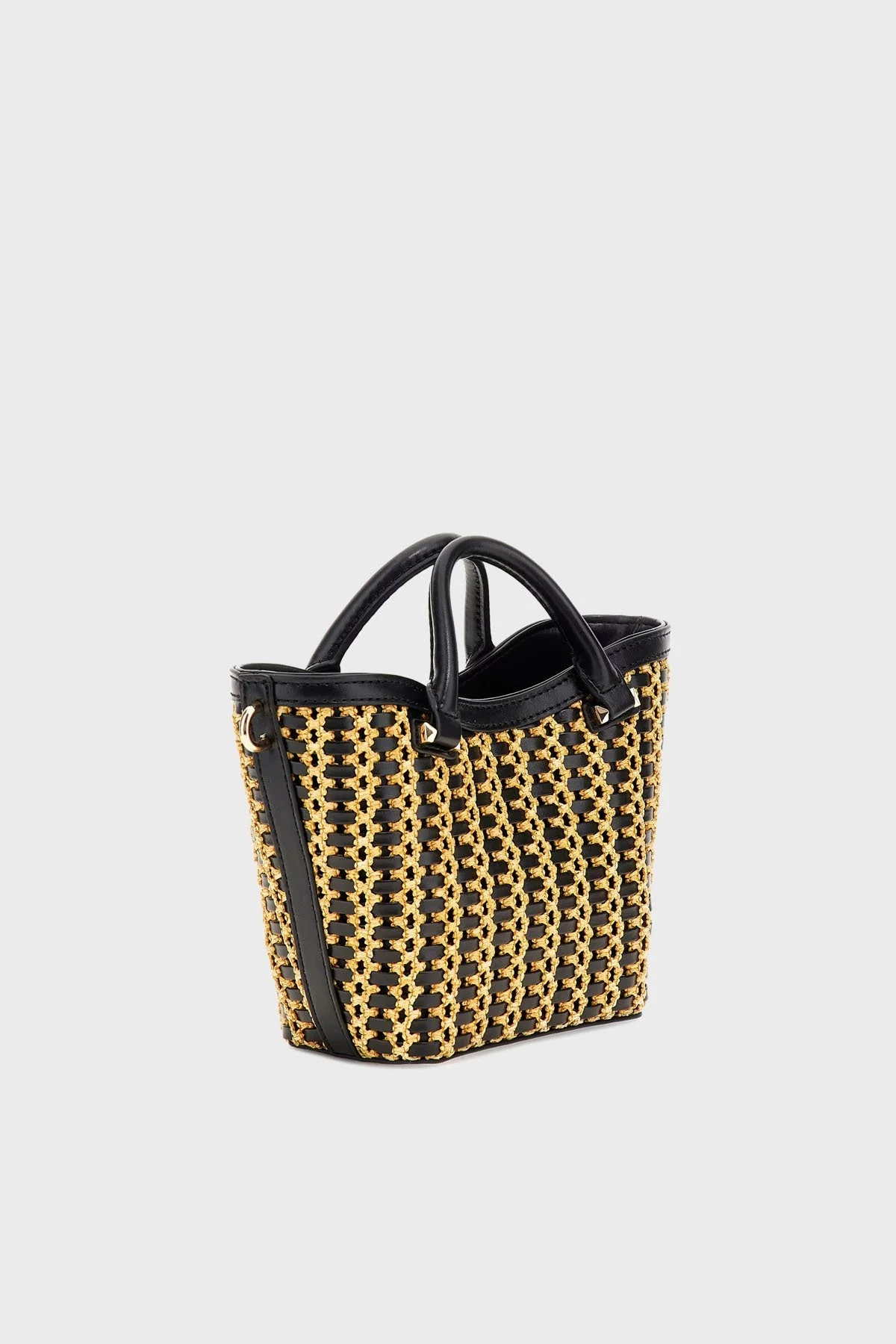 Guess Atalia Çıkarılabilir Zincir Askılı HWWG9647750 Bayan Çanta HWWG96 47750 NTB SİYAH-BEJ - 10